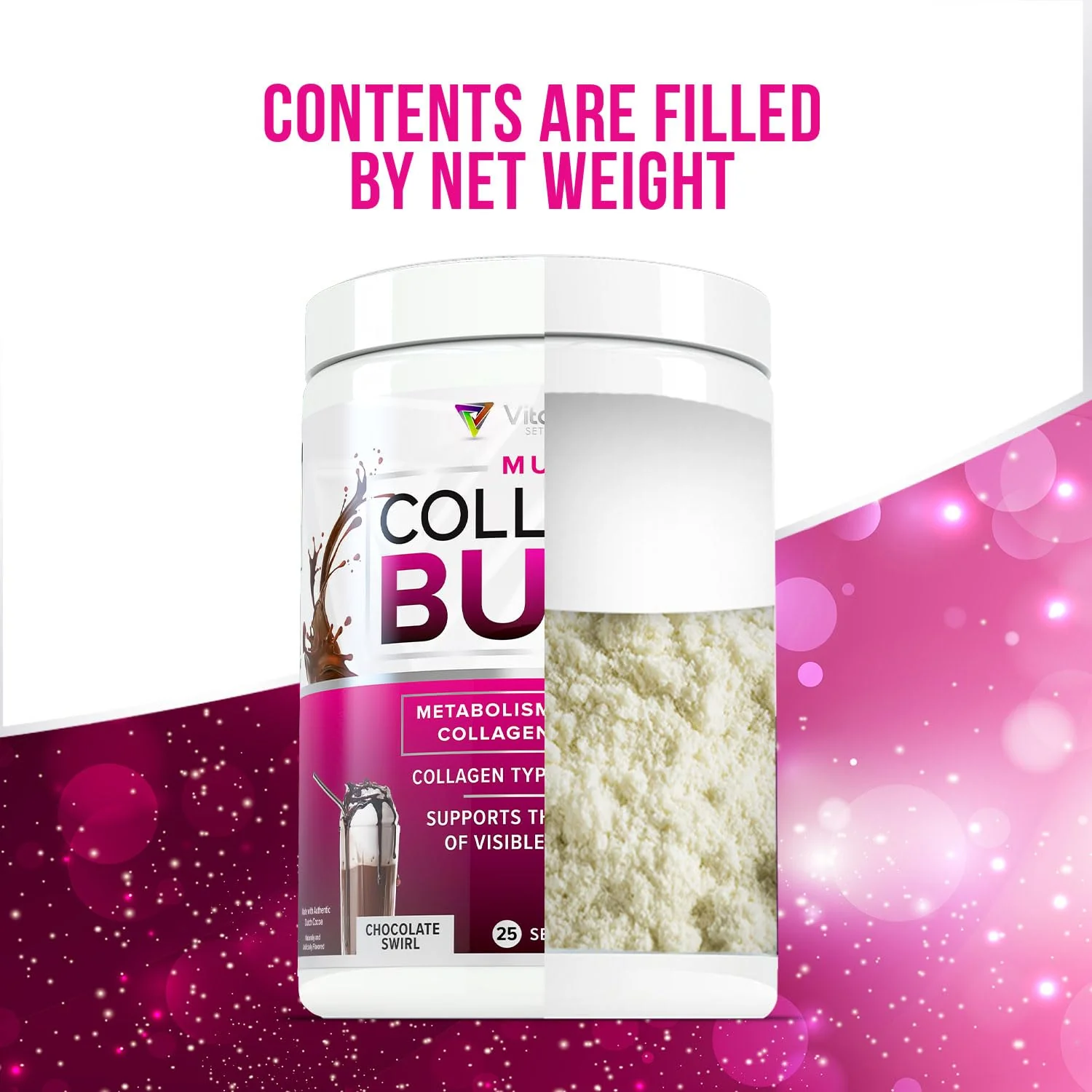 Vitauthority Collagen Peptides Powder – Chocolate, 25 Servings | Hair Skin Nails - Image 8