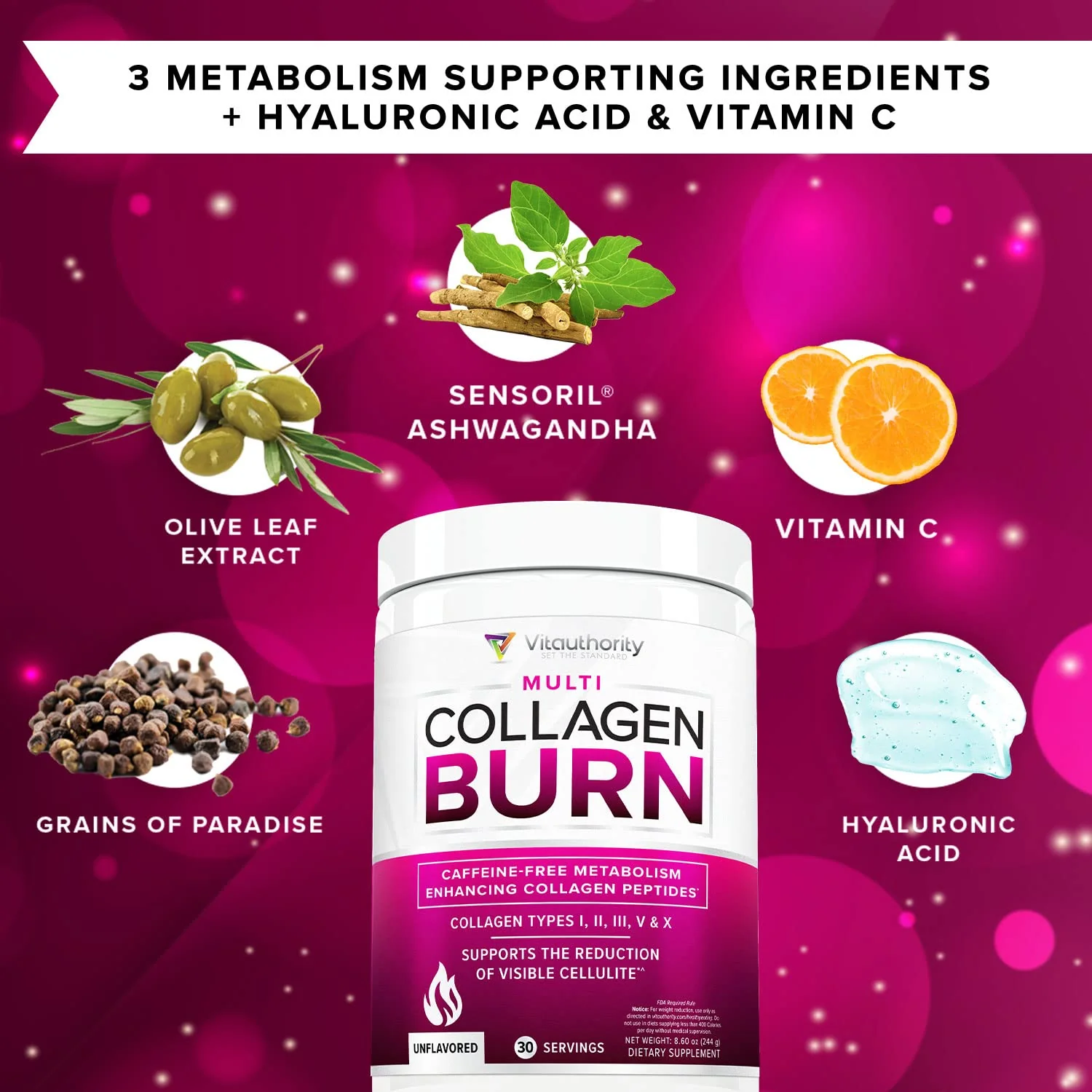Vitauthority Hydrolyzed Collagen Powder – Burn Ultimate Beauty Complex for Women, Unflavored, 30 Servings - Image 14