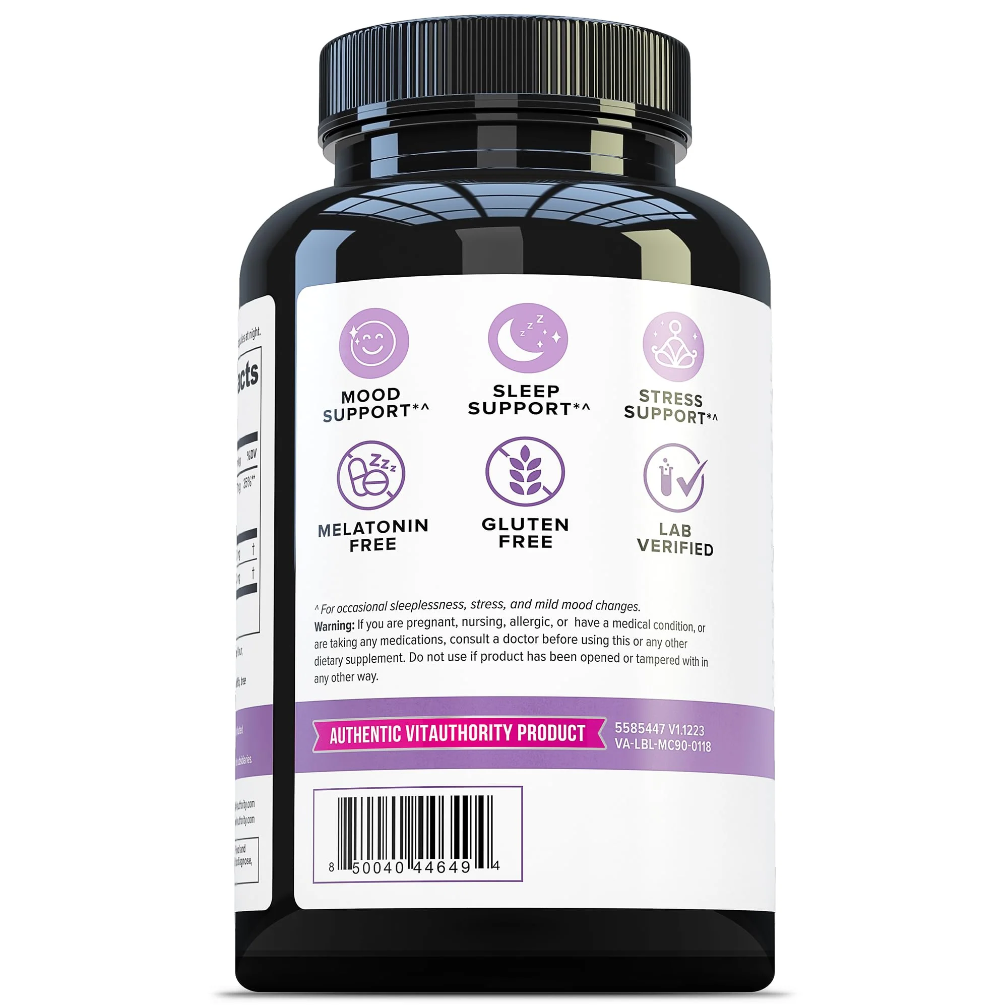 Vitauthority Magnesium L-Threonate Biglycenate Chelate Blend with GABA & L-Theanine Sleep Support - 90 Capsules (30 Servings) - Image 7