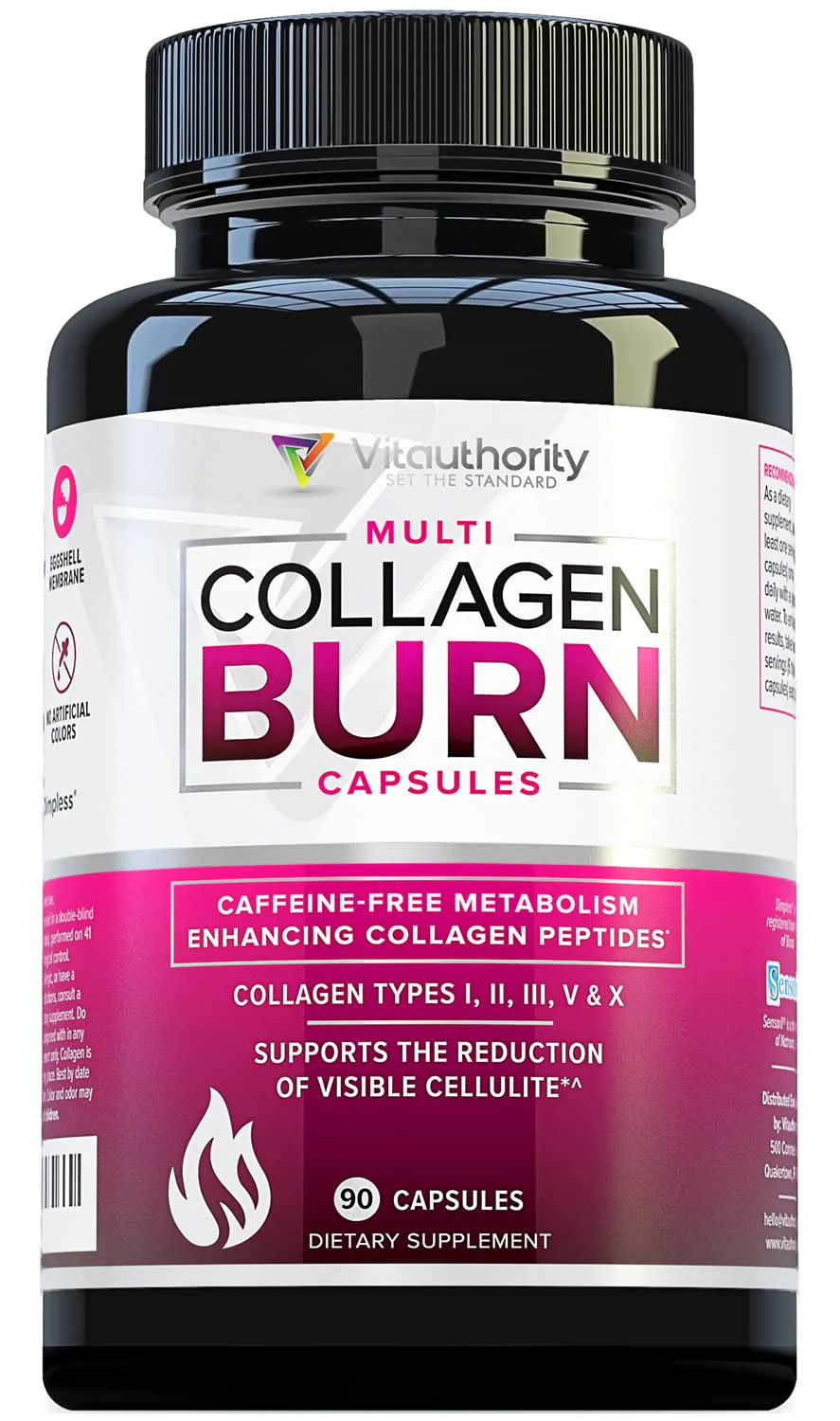 Vitauthority Multi Collagen Burn – 5 Types, Hyaluronic Acid, Vitamin C | Caffeine-Free Capsules - Image 10
