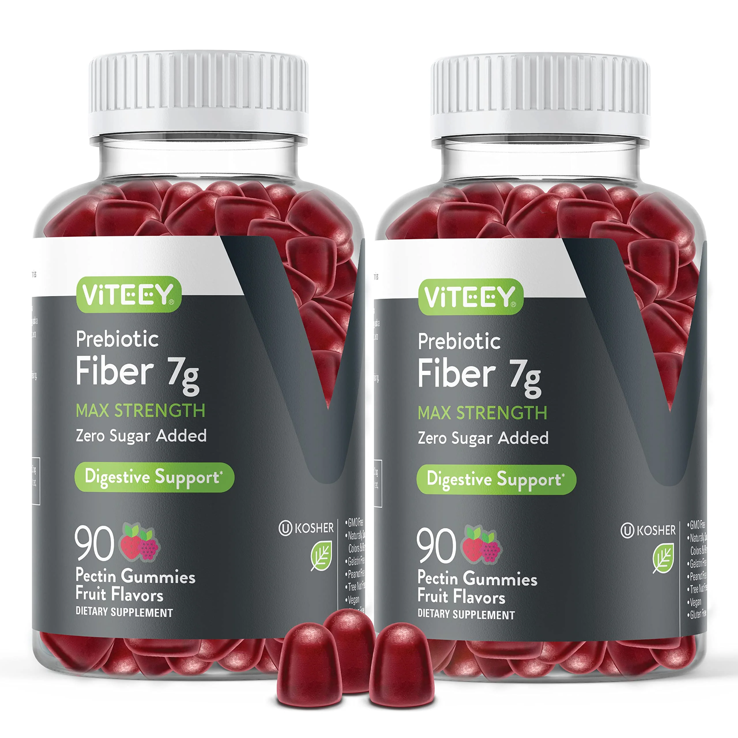 Viteey Prebiotic Fiber Gummies for Adults – 7g Per Serving, 2-Month Supply, Zero Sugar Added, Vegan & Gluten-Free - Image 8