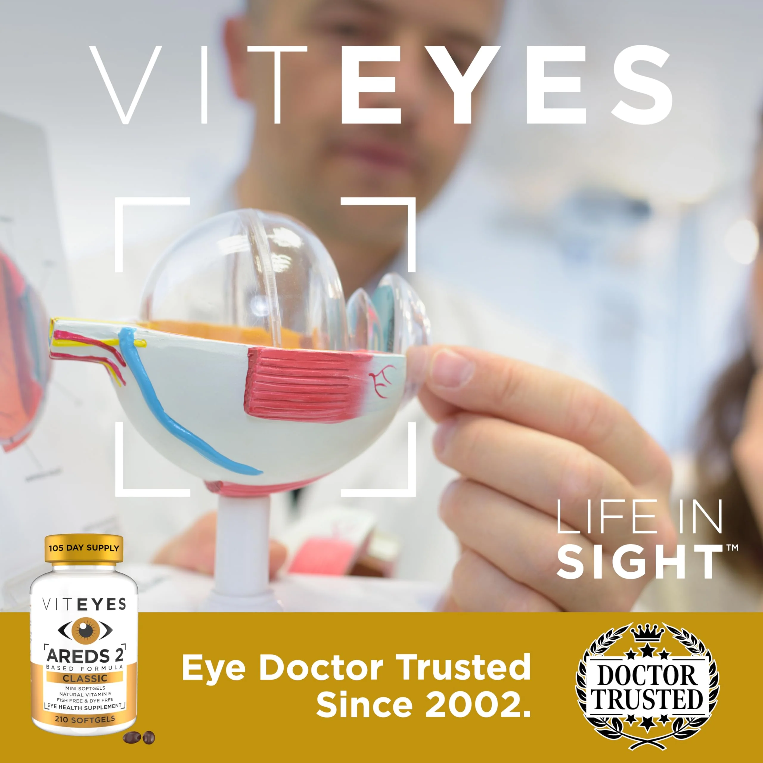 Viteyes AREDS 2 Classic Macular Health Softgels – Low Zinc, Beta-Carotene Free, 210 Softgels - Image 4