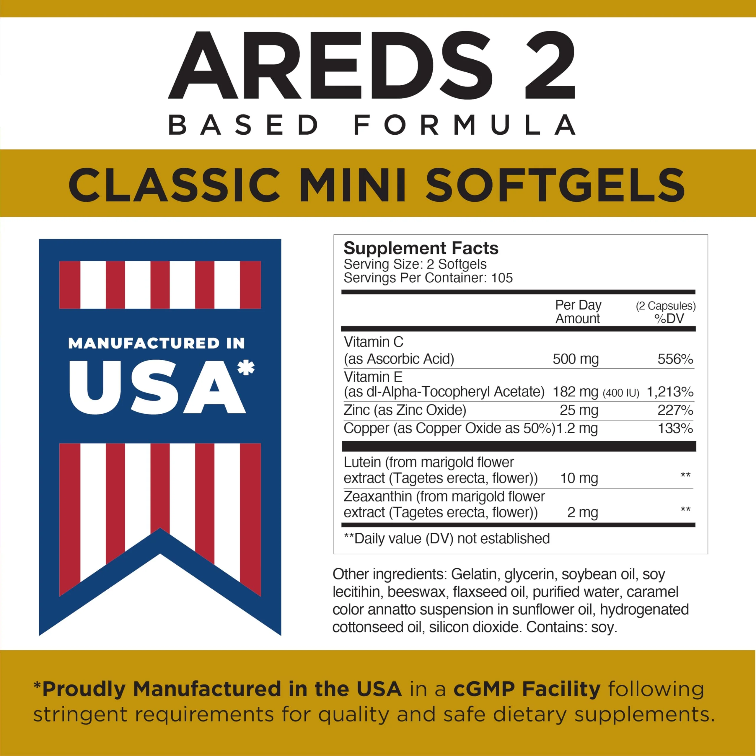 Viteyes AREDS 2 Classic Macular Health Softgels – Low Zinc, Beta-Carotene Free, 210 Softgels - Image 7
