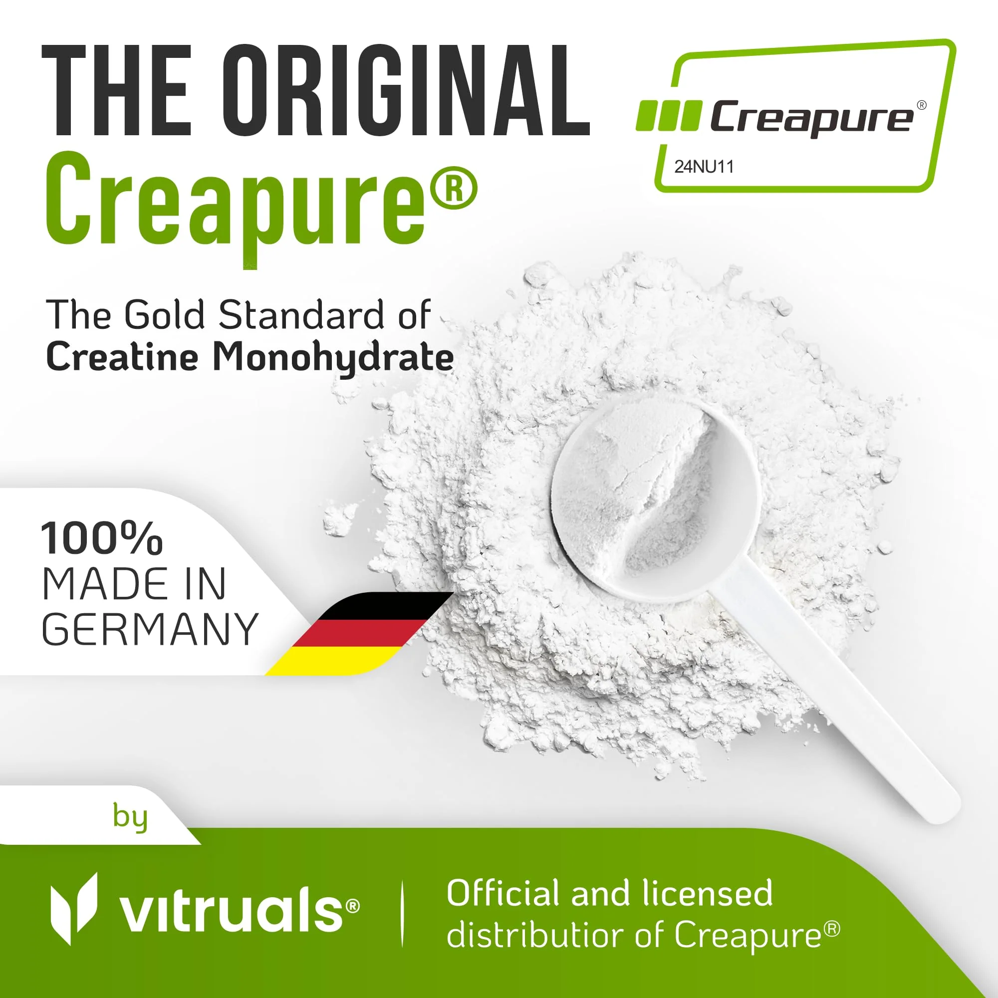 VITRUALS Creapure Creatine Monohydrate Powder – Ultra-Pure German Creatine (1000g), 100% Made in Germany - Image 2