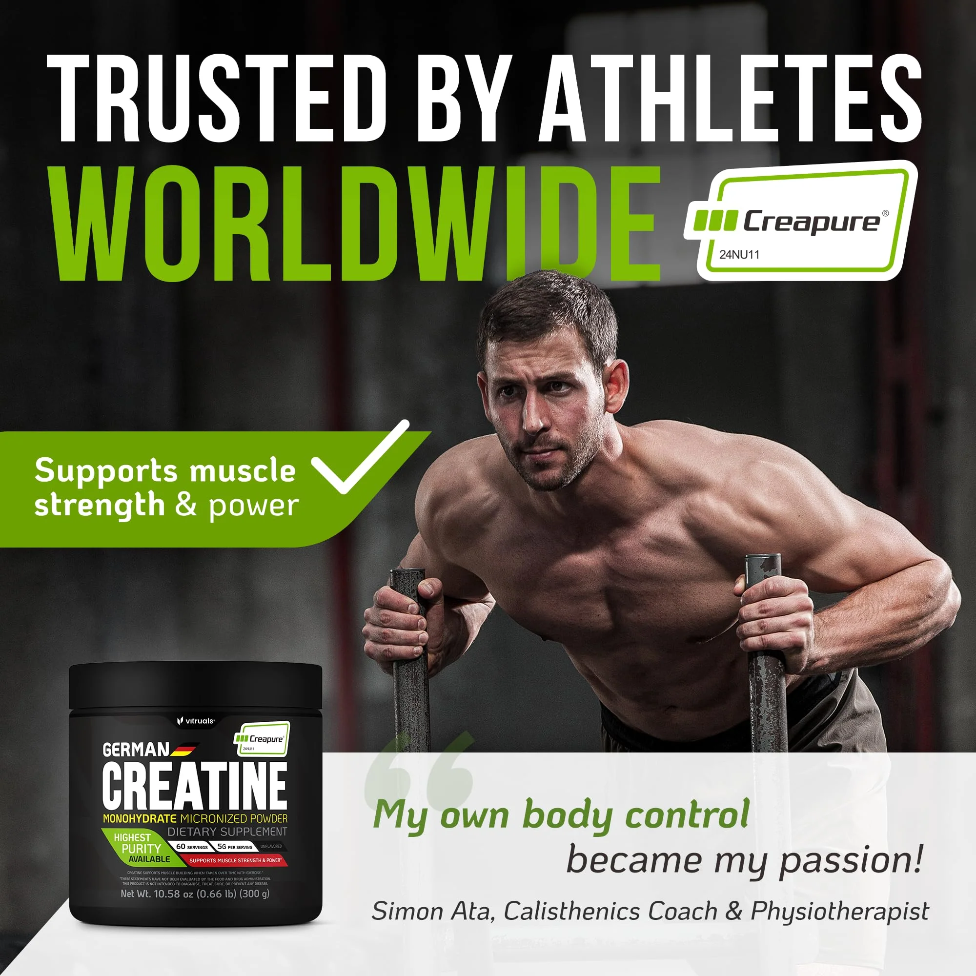 VITRUALS Creapure Creatine Monohydrate Powder – Ultra-Pure German Creatine (1000g), 100% Made in Germany - Image 6