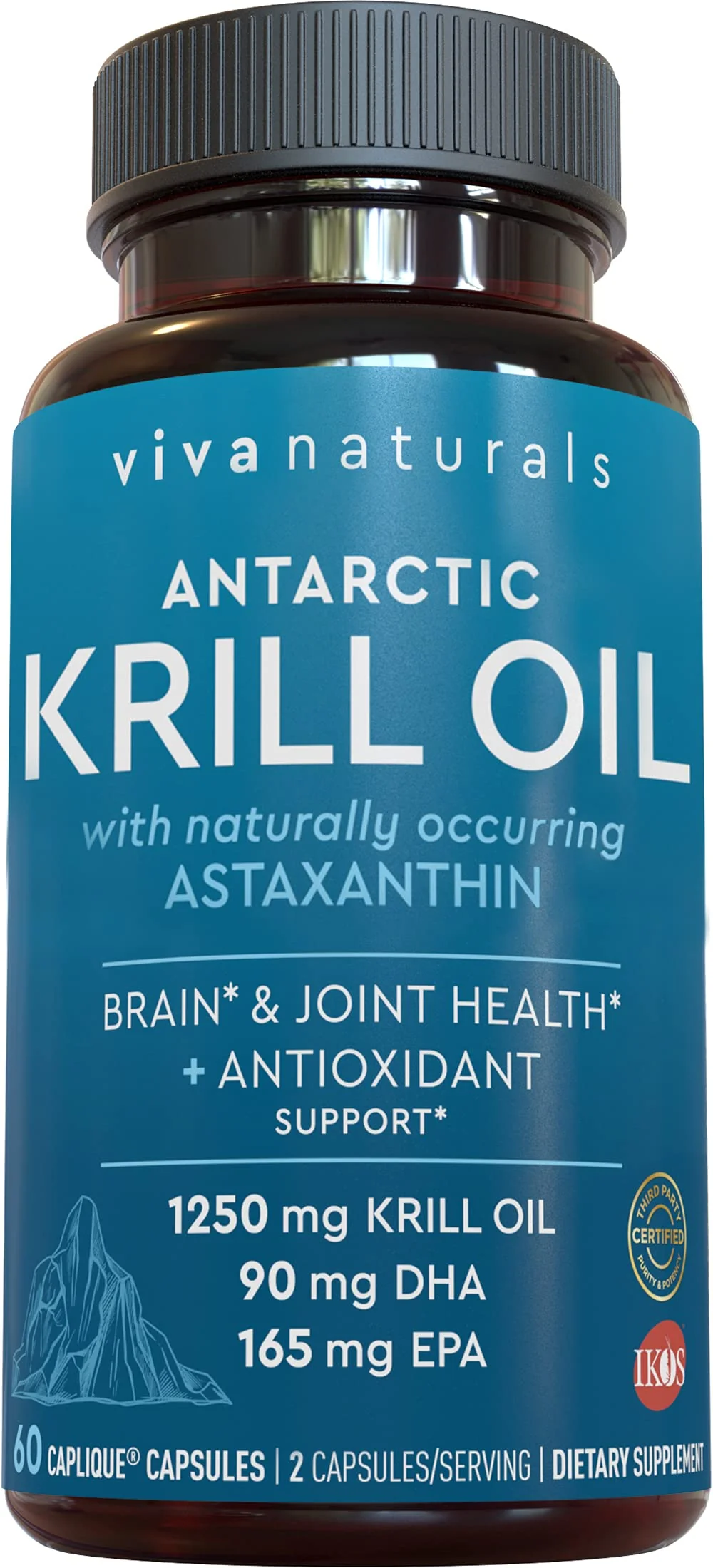 Viva Naturals Antarctic Krill Oil 1250 mg — EPA/DHA + Astaxanthin | Joint & Brain Support | No Fishy Aftertaste | Pack of 6 - Image 11