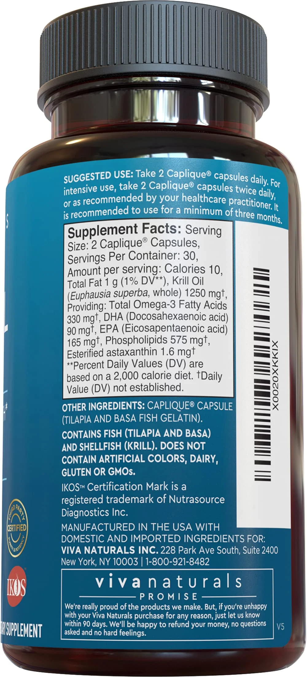 Viva Naturals Antarctic Krill Oil 1250 mg — EPA/DHA + Astaxanthin | Joint & Brain Support | No Fishy Aftertaste | Pack of 6 - Image 14
