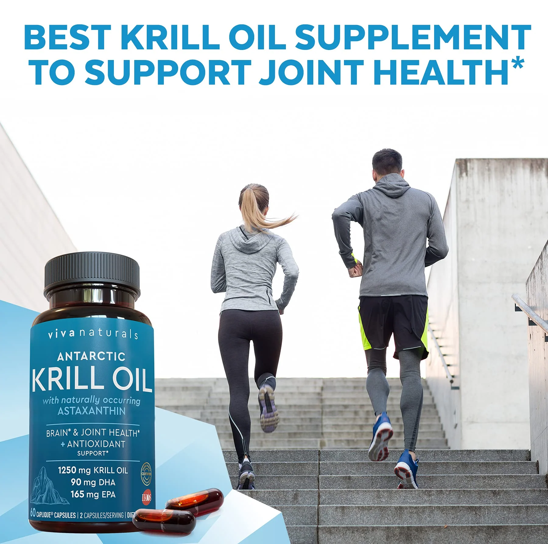 Viva Naturals Antarctic Krill Oil 1250 mg — EPA/DHA + Astaxanthin | Joint & Brain Support | No Fishy Aftertaste | Pack of 6 - Image 15