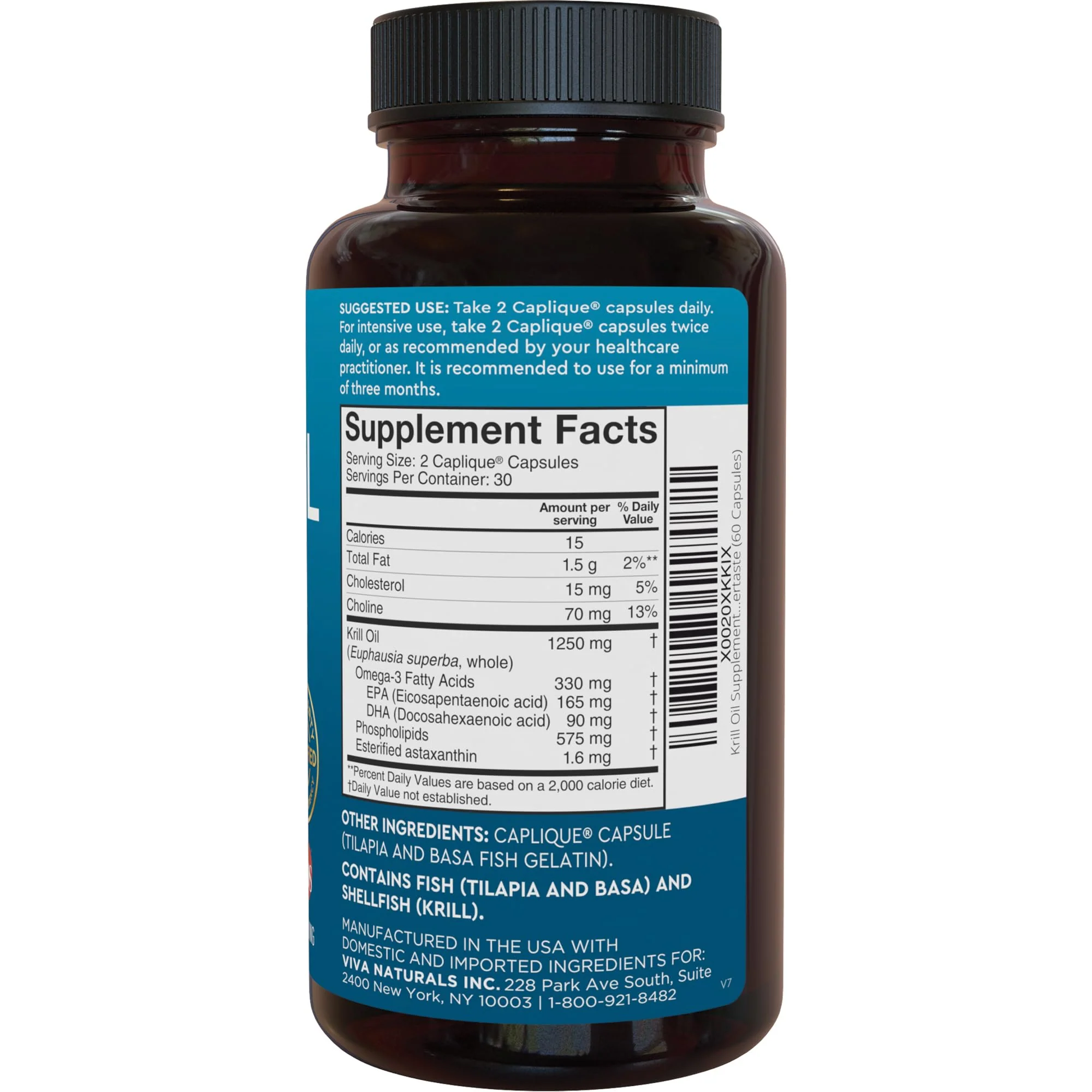 Viva Naturals Antarctic Krill Oil 1250 mg — EPA/DHA + Astaxanthin | Joint & Brain Support | No Fishy Aftertaste | Pack of 6 - Image 9