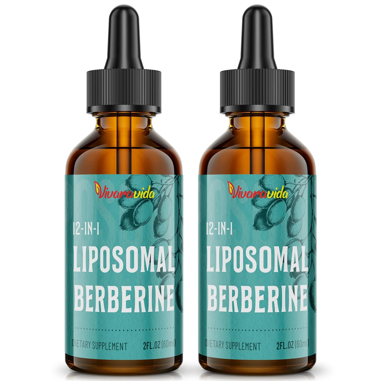 Vivaravida Berberine HCl Drops 3000 mg | Liposomal Berberine HCl Liquid