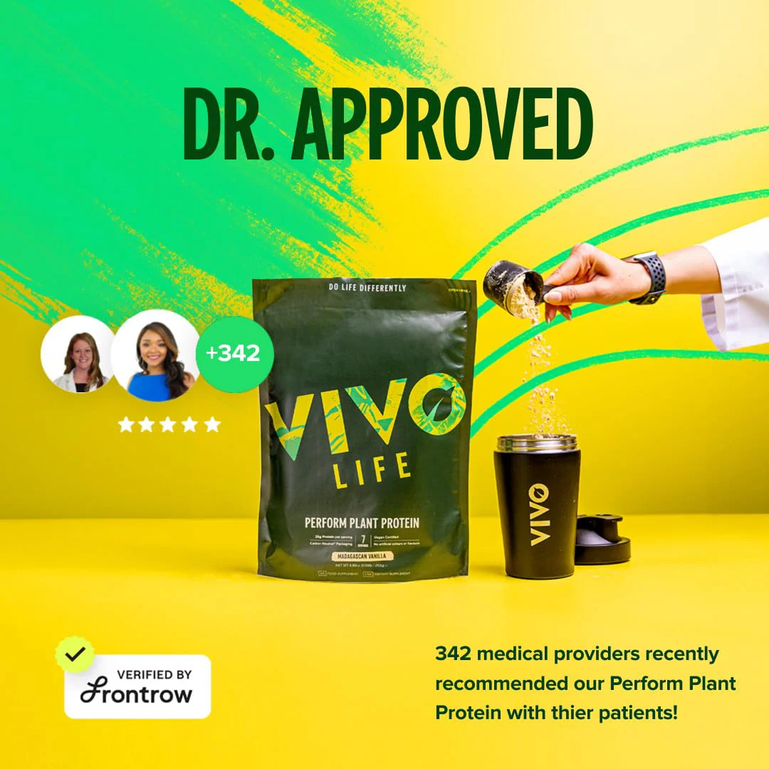 Vivo Life Perform Plant Protein Powder – Pea & Hemp with BCAA | Banana Cinnamon | 34.85 oz - Image 7