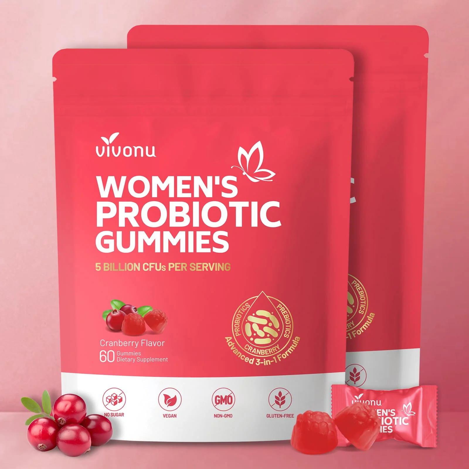 VivoNu Viginal Probiotic for Women – 60 Gummies for Feminine Balance, 100 Billion CFU Blend - Image 9