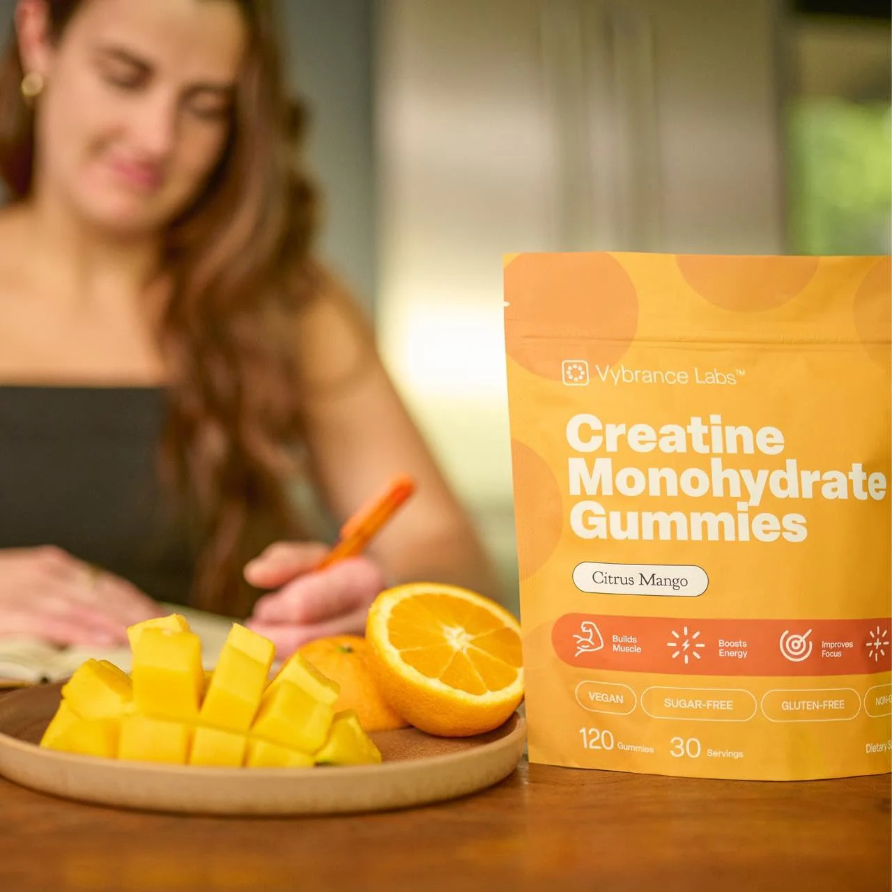 VYBRANCE LABS Creapure Creatine Gummies 5g + Taurine & B12 – Sugar-Free, Vegan, Gluten-Free – Citrus Mango (120 Count) - Image 18