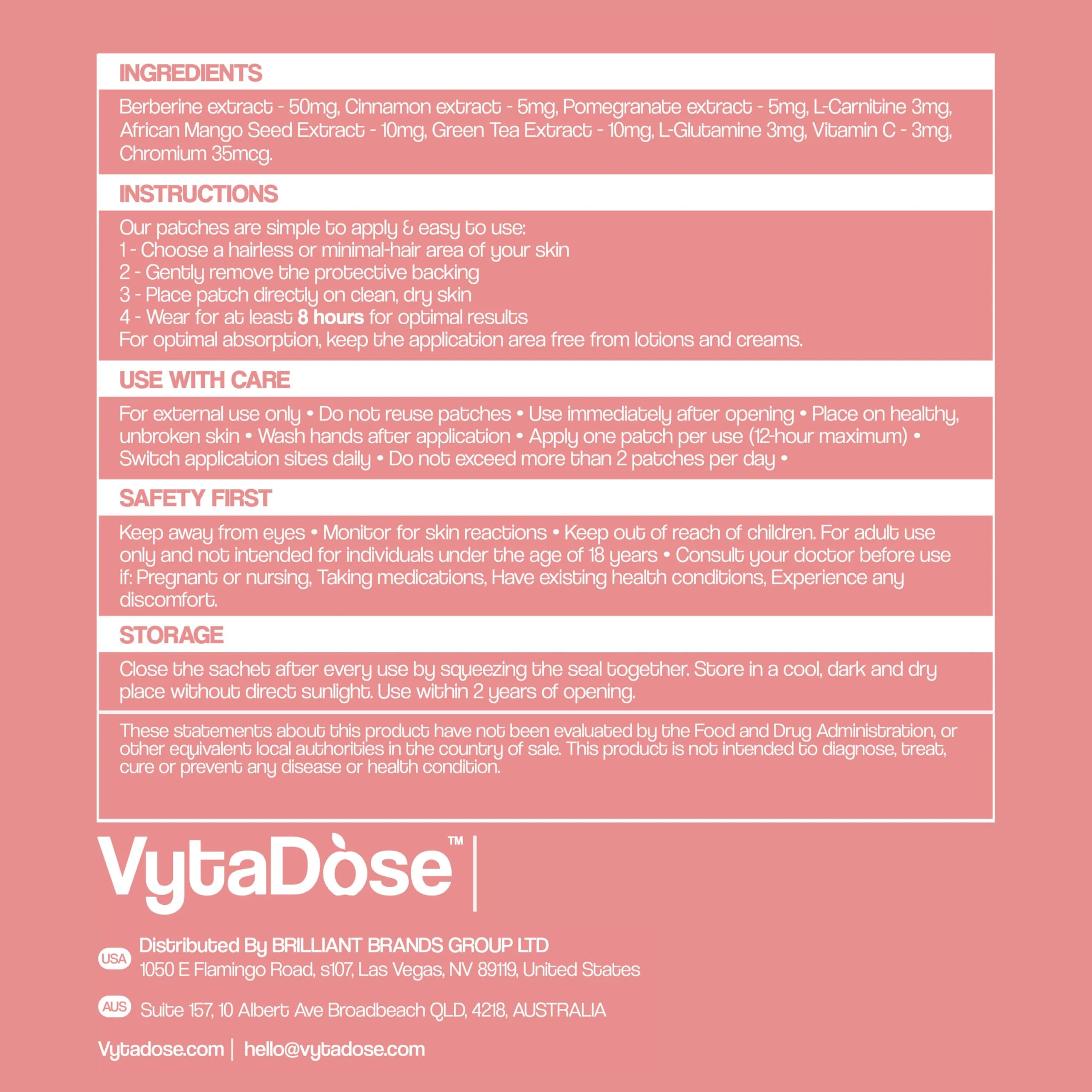 Vytadose GLP1 Patches | 10x Stronger Formula | 12 Hour Extended Hunger Support | Berberine, Pomegranate, Green Tea, L-Glutamine | New & Improved Kind of GLP-1 Patches | 60 Count - Image 7
