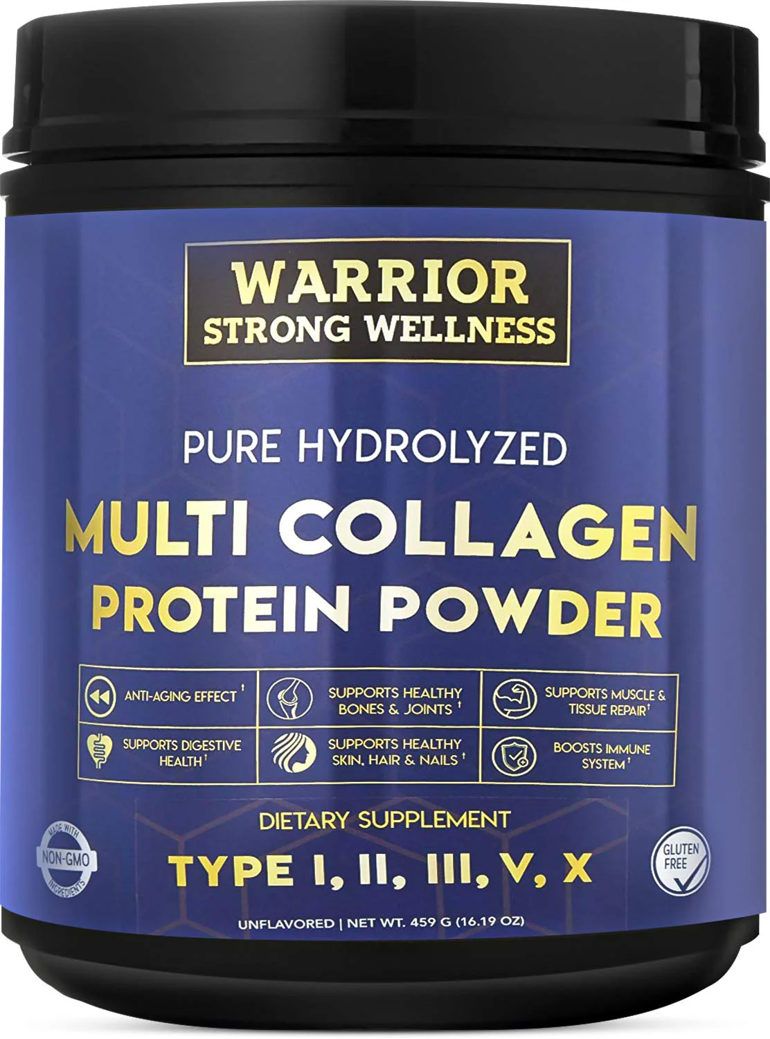Warrior Strong Wellness Multi Collagen Powder - Unflavored Hydrolyzed Collagen