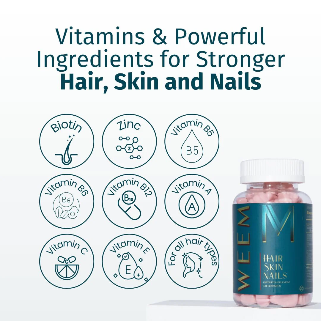 WEEM Hair Skin Nails Gummies – Vegan Biotin for Healthy Hair, Nails & Skin - Image 8
