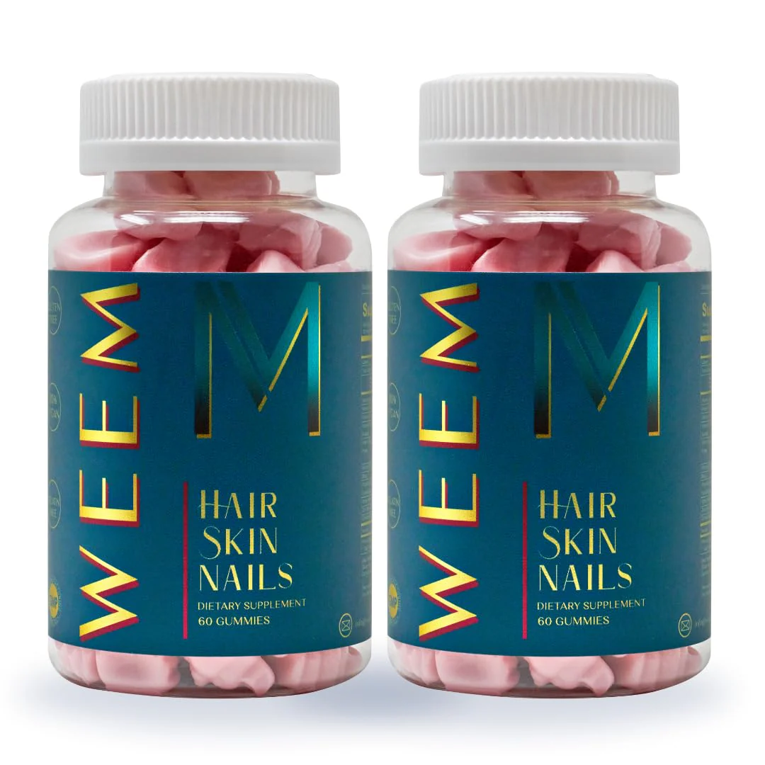 WEEM Hair Skin Nails Gummies - Vegan Biotin for Stronger Hair & Nails