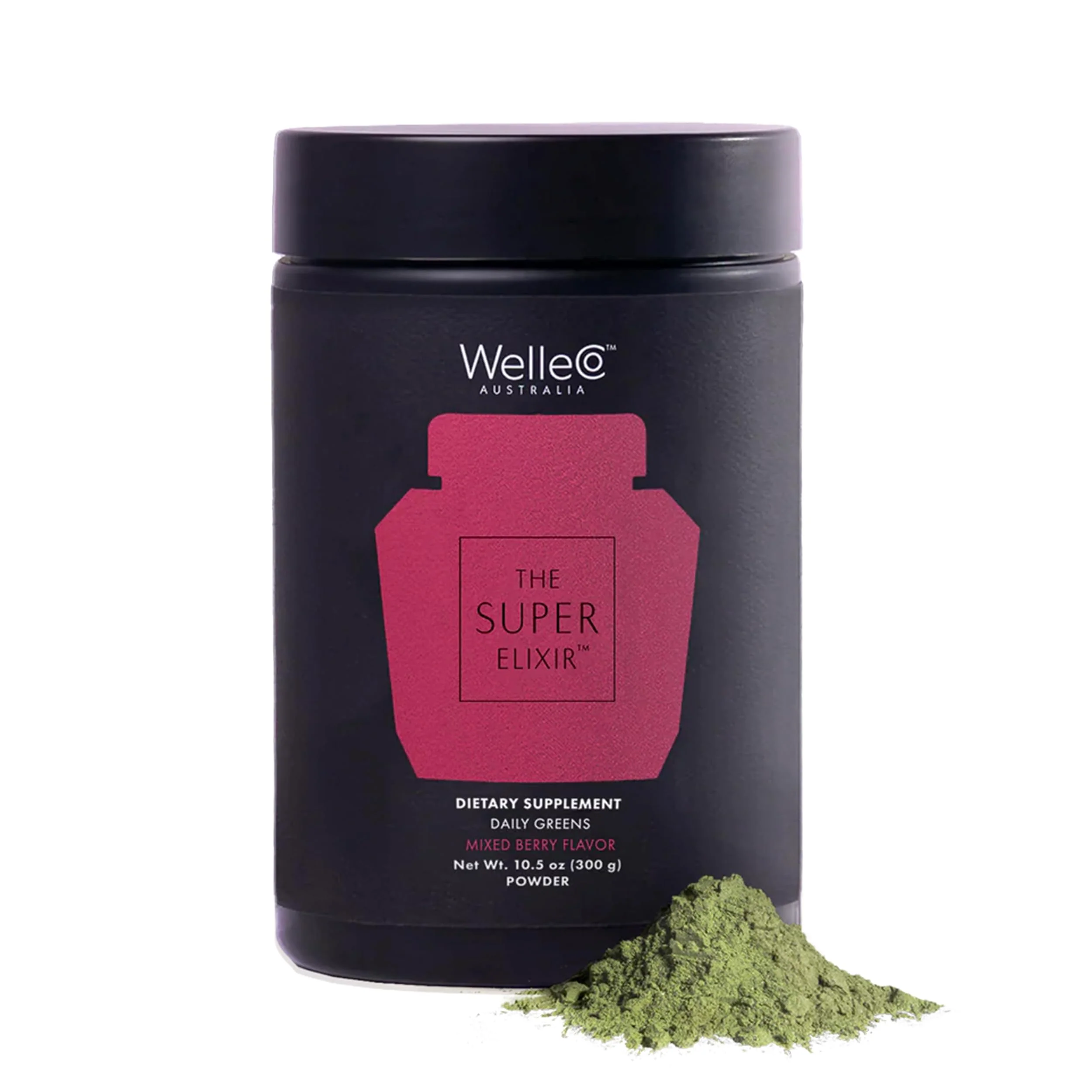 WelleCo The Super Elixir Daily Greens Powder – Probiotic Drink Mix (300g, Mixed Berry) - Image 12