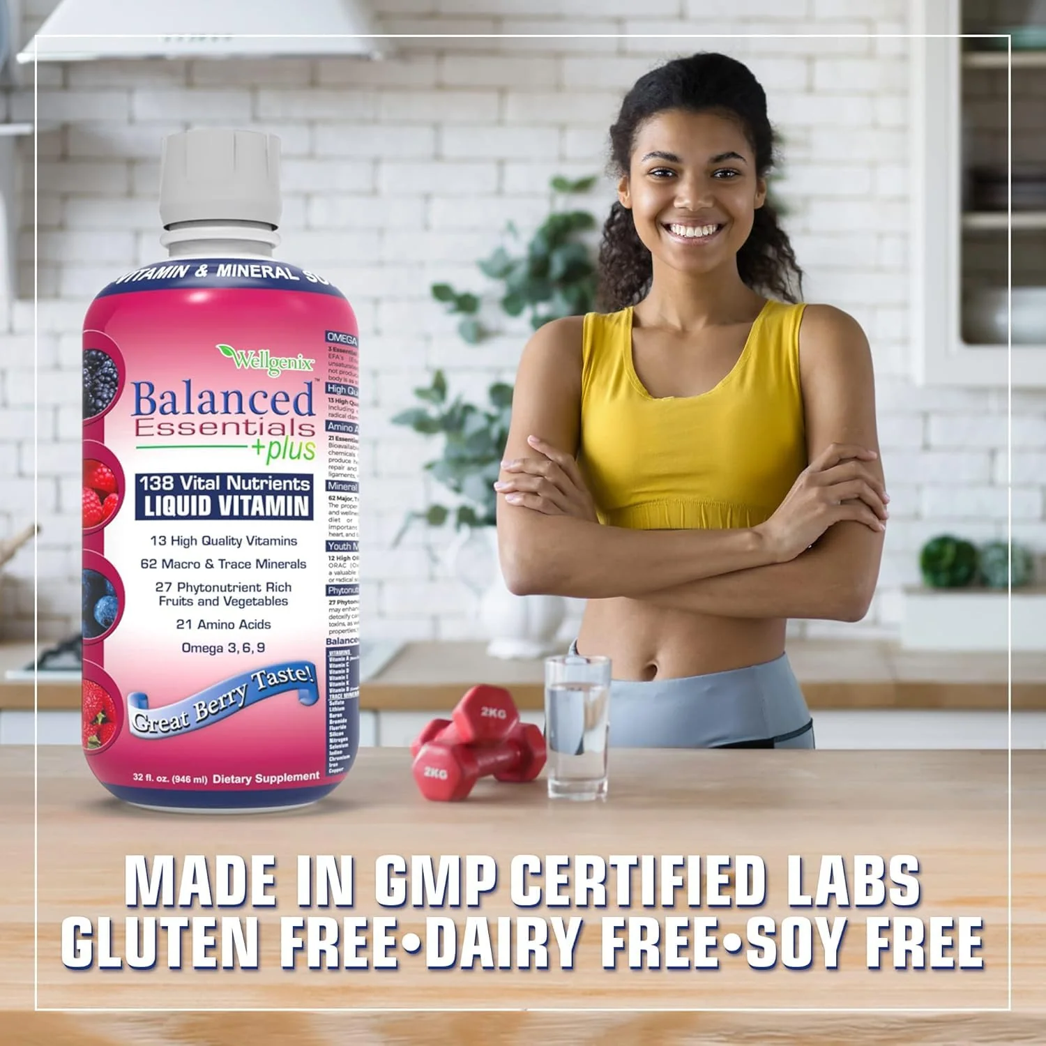 Wellgenix Balanced Essentials Plus New Formula – Berry Flavor 32oz (Pack of 2) | Liquid Multivitamin & Immune Support - Image 7