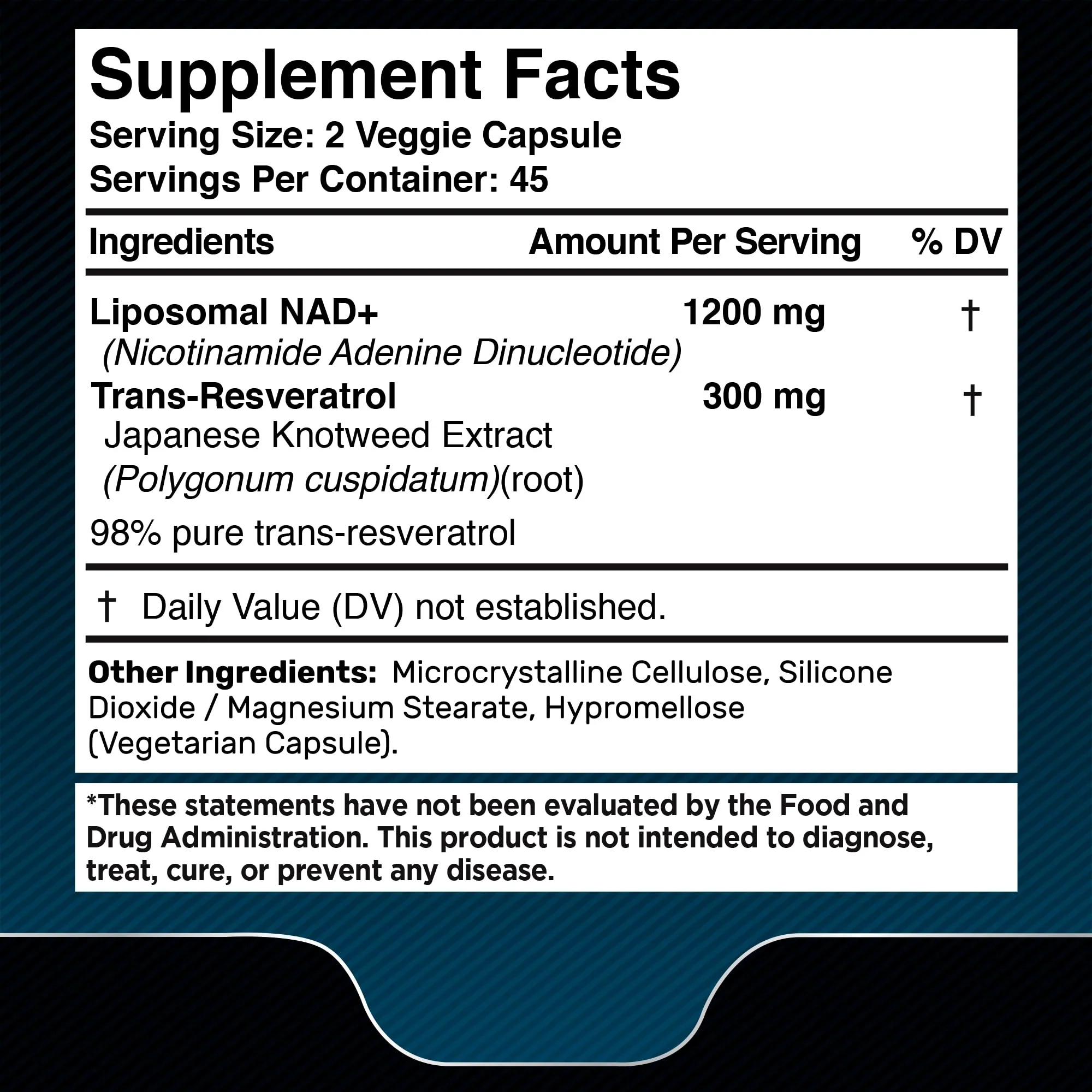 WELLNESS LABSRX NAD+ 1500mg - USA Made Liposomal NAD+ with Resveratrol - Image 2