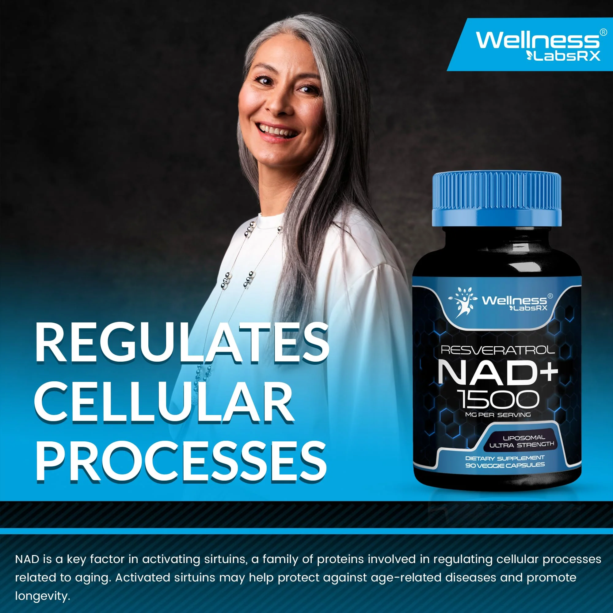WELLNESS LABSRX NAD+ 1500mg - USA Made Liposomal NAD+ with Resveratrol - Image 8