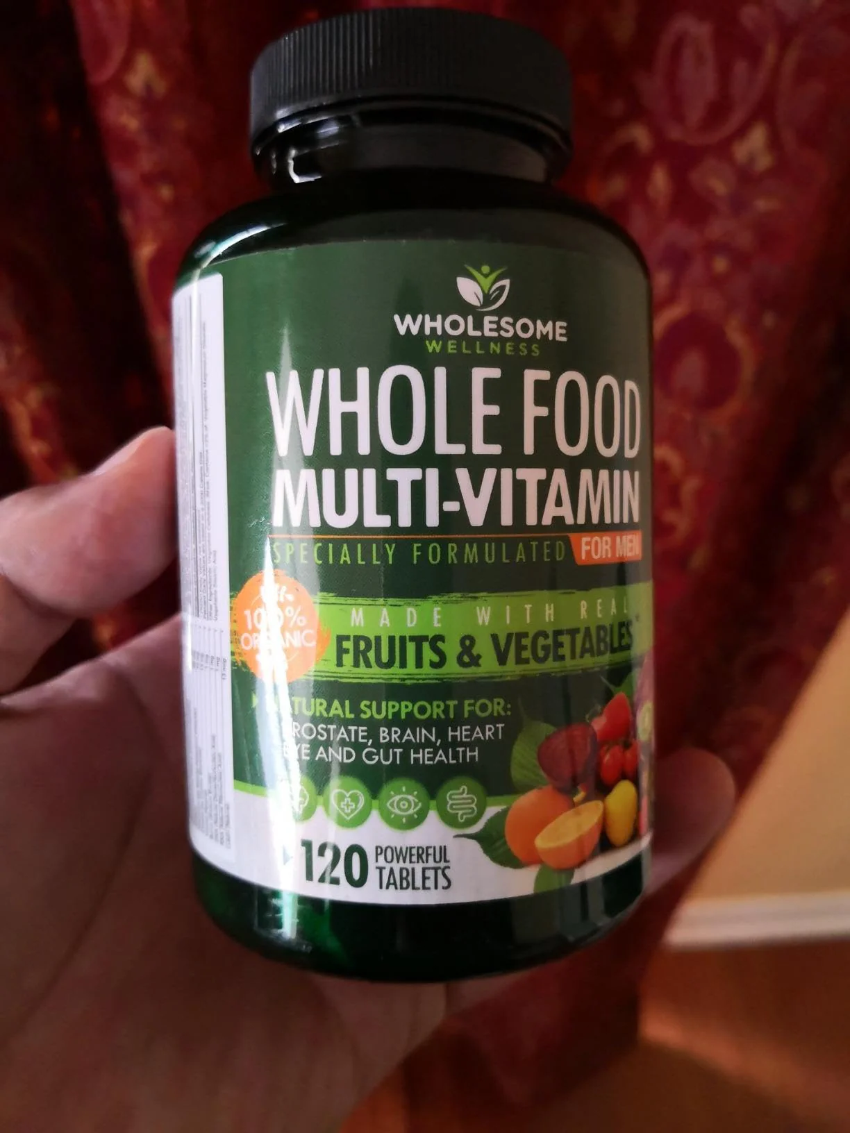 Wholesome Wellness Whole Food Multivitamin for Men – Vegan, Non-GMO, 120 Tablets - Image 12
