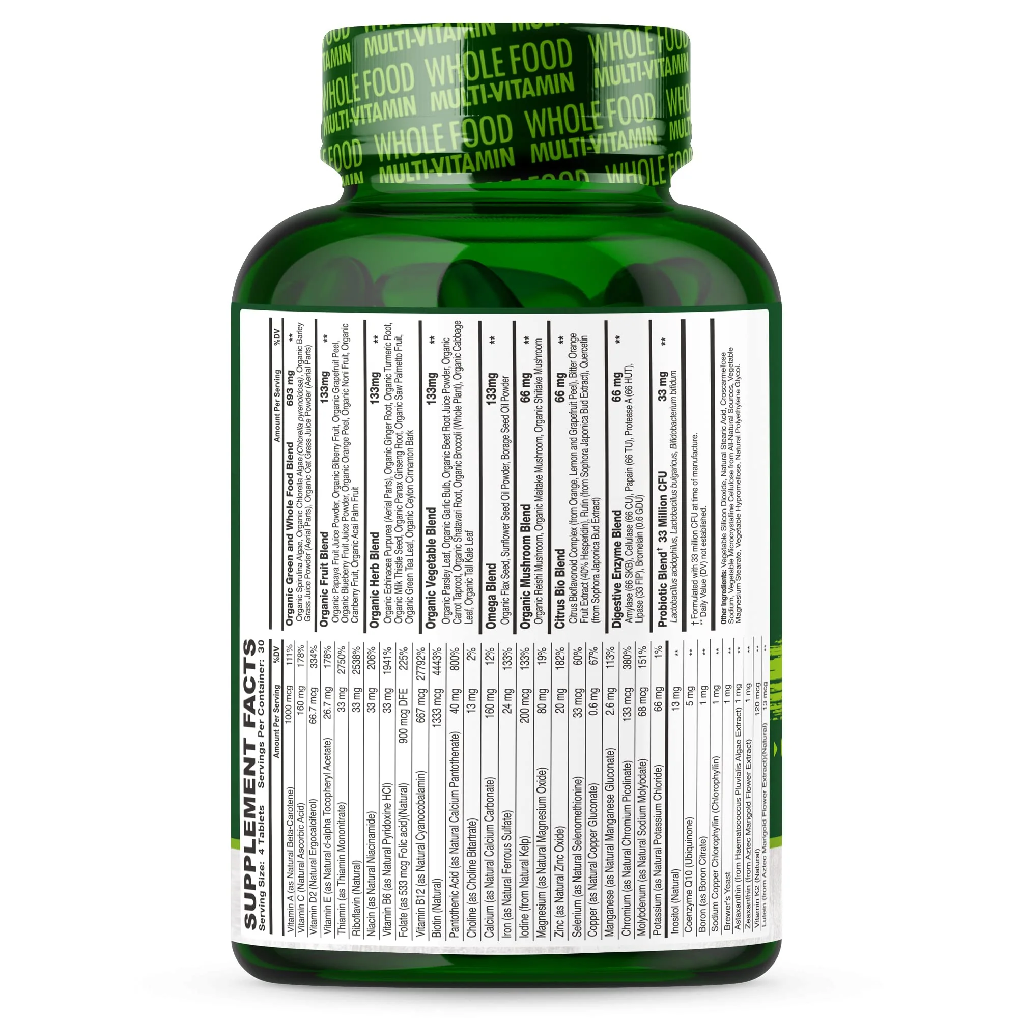 Wholesome Wellness Whole Food Multivitamin for Men – Vegan, Non-GMO, 120 Tablets - Image 17
