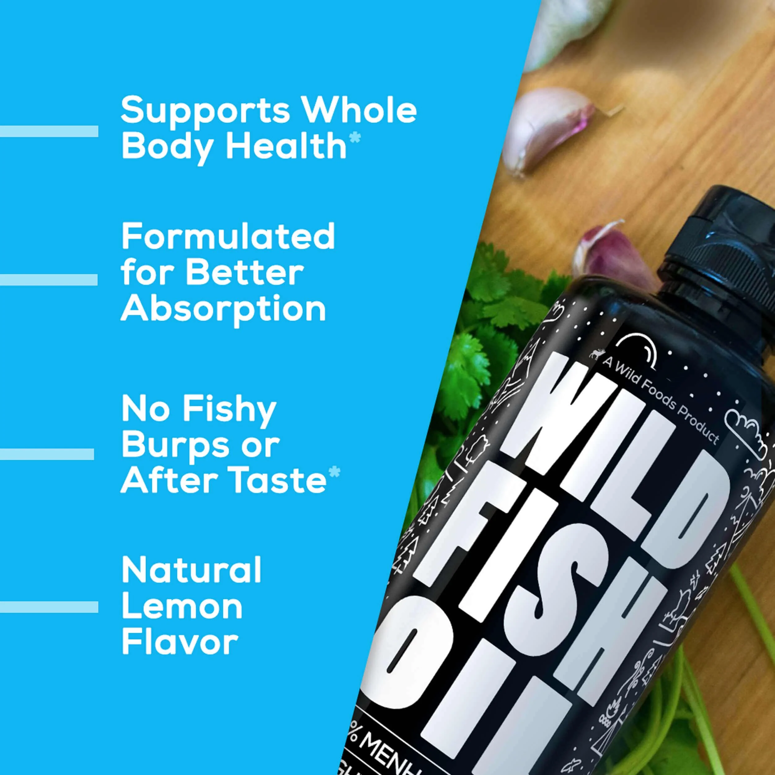 Wild Foods Liquid Omega-3 Fish Oil Lemon 16 oz (2 pk) – Burpless, Odorless, Non-GMO - Image 6