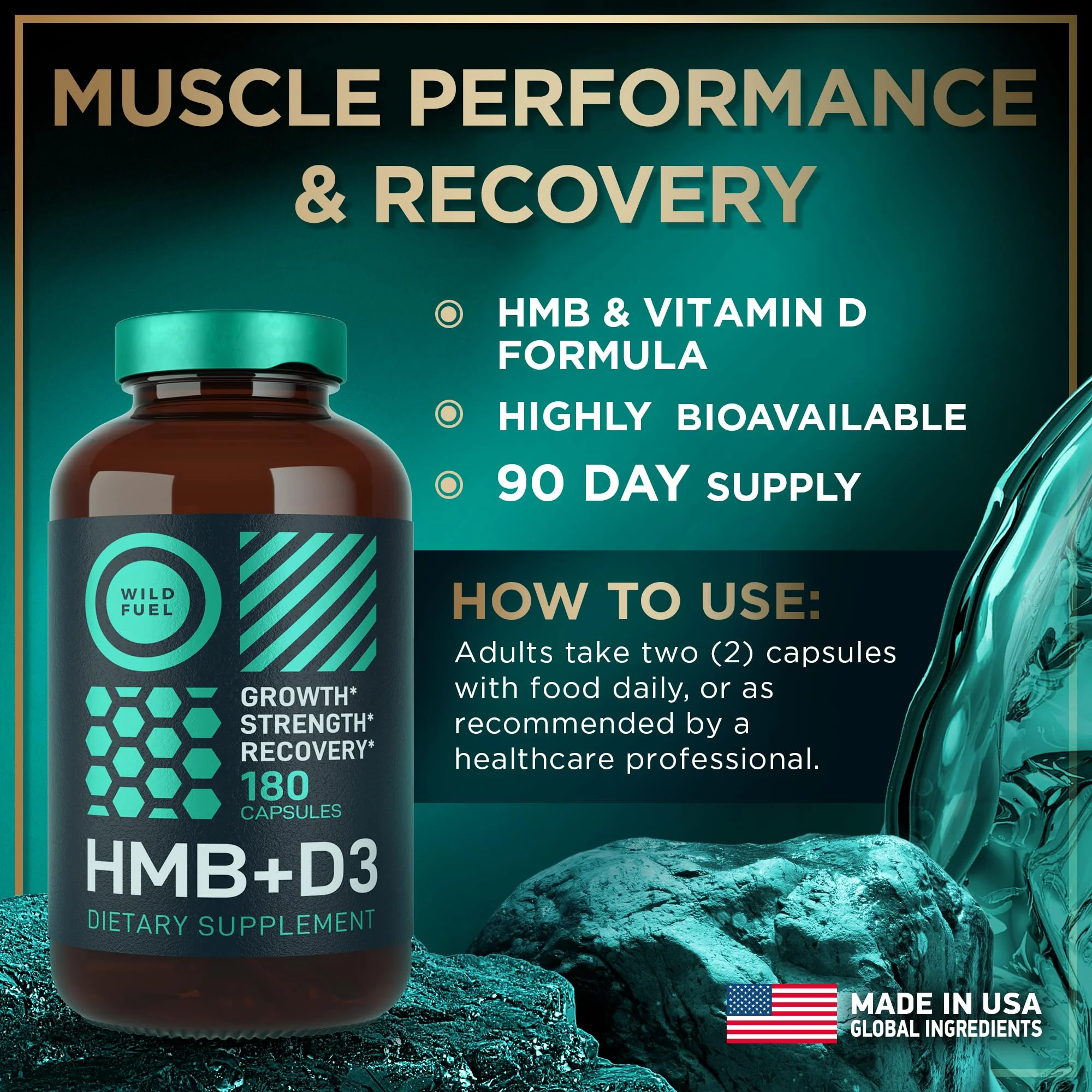 WILD FUEL HMB + Vitamin D3 Capsules – 360 Caps, 1,000–3,000 mg HMB - Image 6