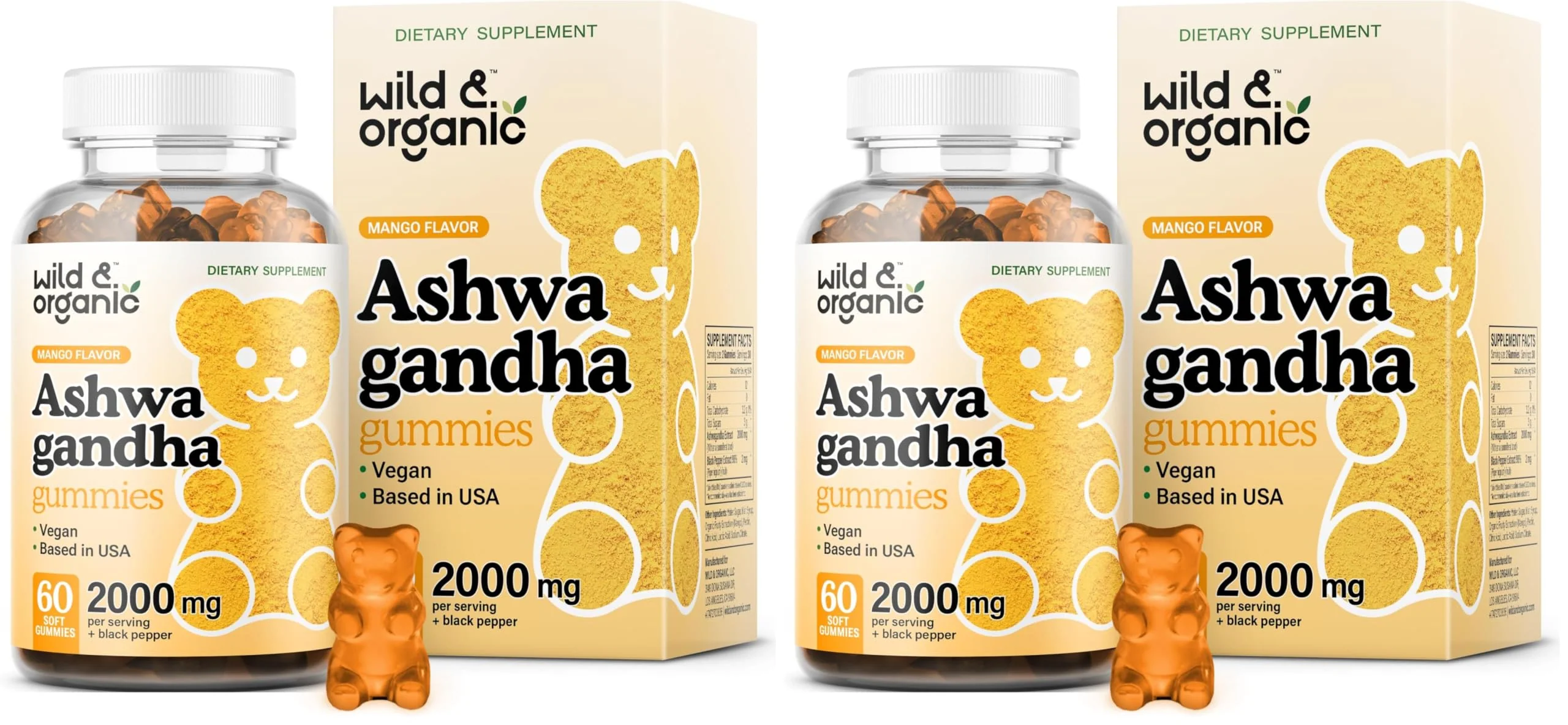 Wild & Organic Ashwagandha Gummies 2000mg – Mood Support Supplement (Pack of 2, 60 Vegan Chews) - Image 10
