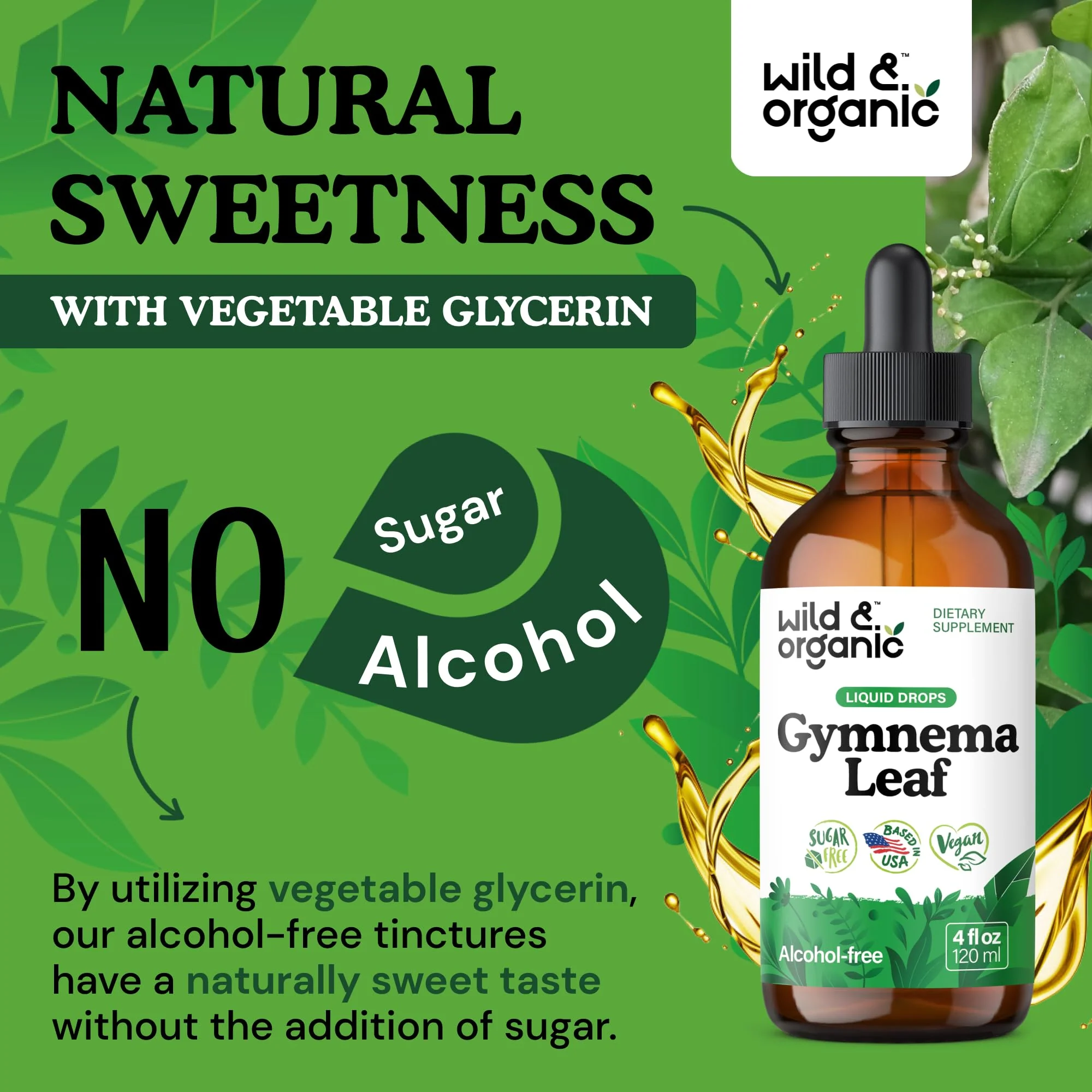 Wild & Organic Gymnema Sylvestre Extract Drops – Sugar-Free, Alcohol-Free, Vegan (2 x 4 oz) - Image 8
