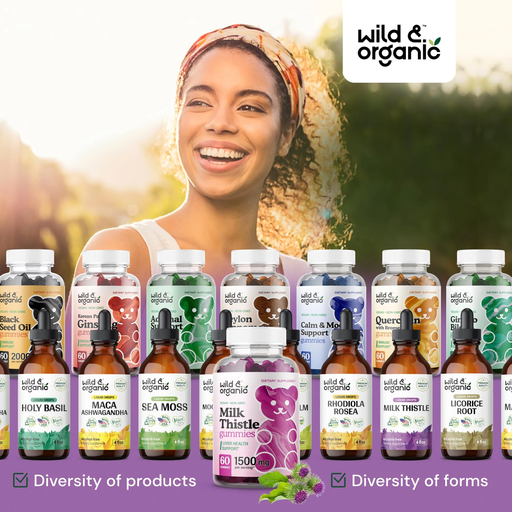 Wild & Organic Milk Thistle Gummies – Liver Detox 1500mg | 60 Vegan Chews (Pack of 2) - Image 2
