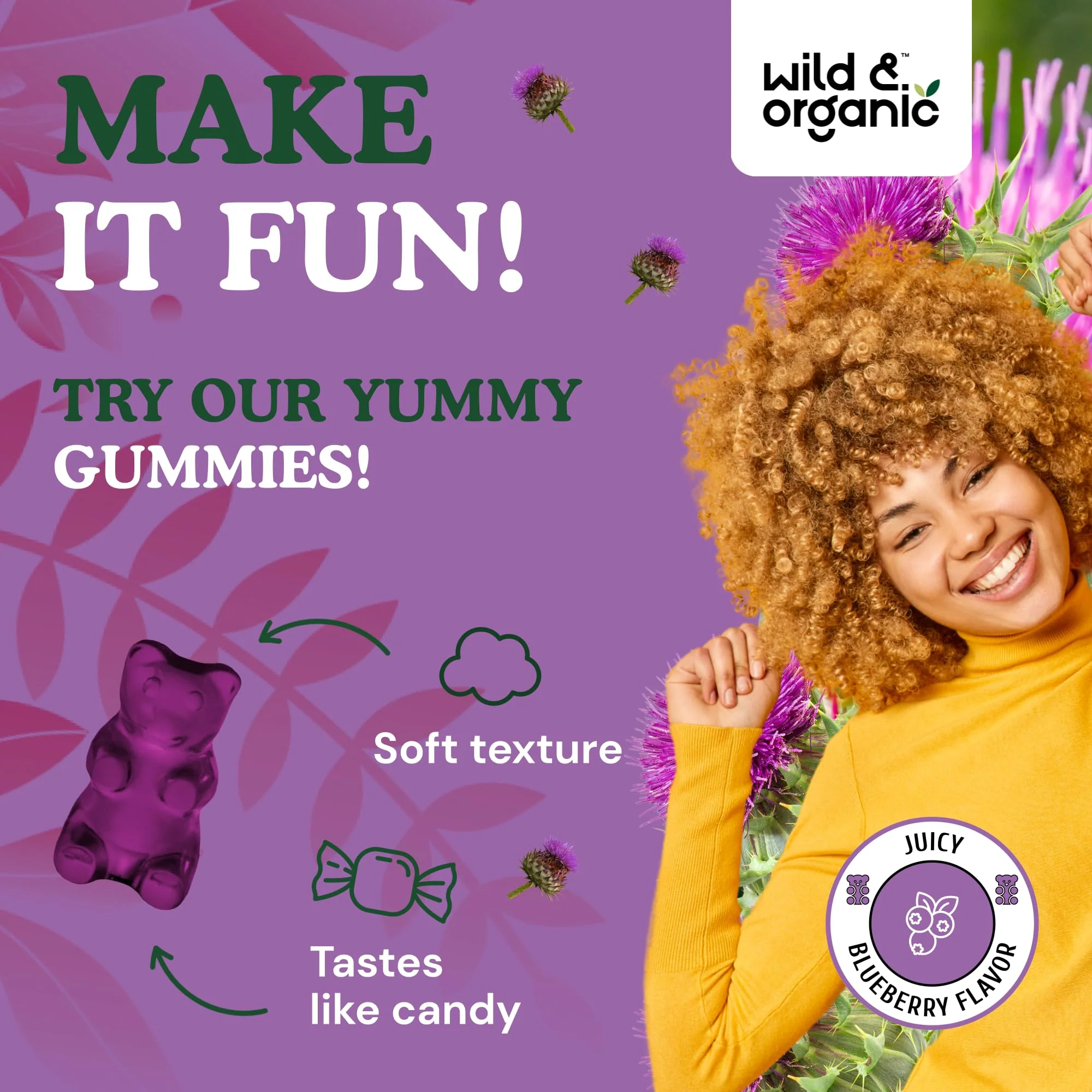 Wild & Organic Milk Thistle Gummies – Liver Detox 1500mg | 60 Vegan Chews (Pack of 2) - Image 6
