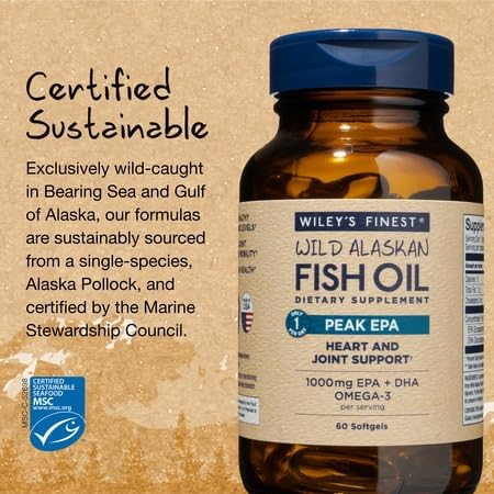 Wiley’s Finest Peak EPA & DHA Fish Oil 1000mg - 60 Softgels | Wild Alaskan, Triple Strength - Image 5