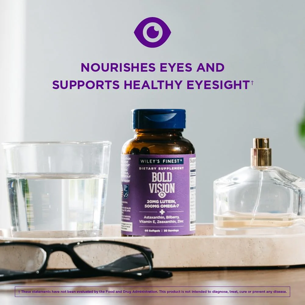 Wiley's Finest Bold Vision: Wild Alaskan Fish Oil for Eye Health with Lutein, Zeaxanthin, Zinc & Vitamin E - 60 Softgels - Image 7