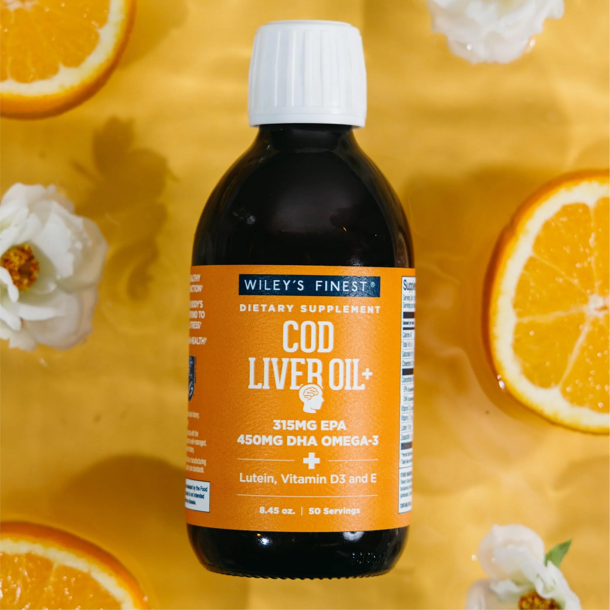Wiley's Finest Cod Liver Oil - Orange Flavored Omega-3 Supplement | 765mg Omega-3s | 8.45 oz | 50 Servings - Image 6
