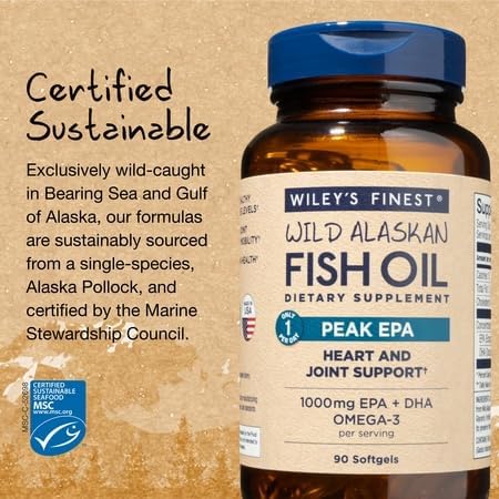Wiley's Finest Peak EPA Triple Strength Wild Alaskan Fish Oil 1000mg – 90 Softgels - Image 11