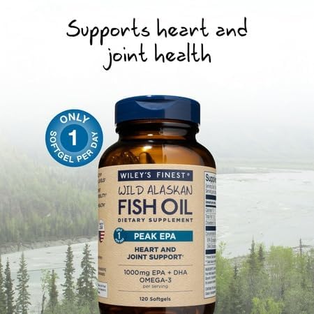Wiley's Finest Peak EPA Wild Alaskan Fish Oil - Triple Strength 1000mg EPA/DHA - 120 Softgels - Image 10