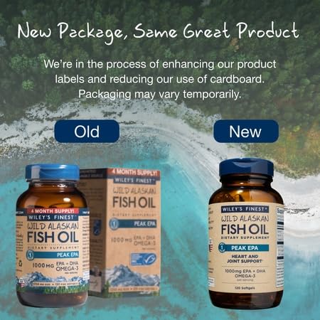 Wiley's Finest Peak EPA Wild Alaskan Fish Oil - Triple Strength 1000mg EPA/DHA - 120 Softgels - Image 15