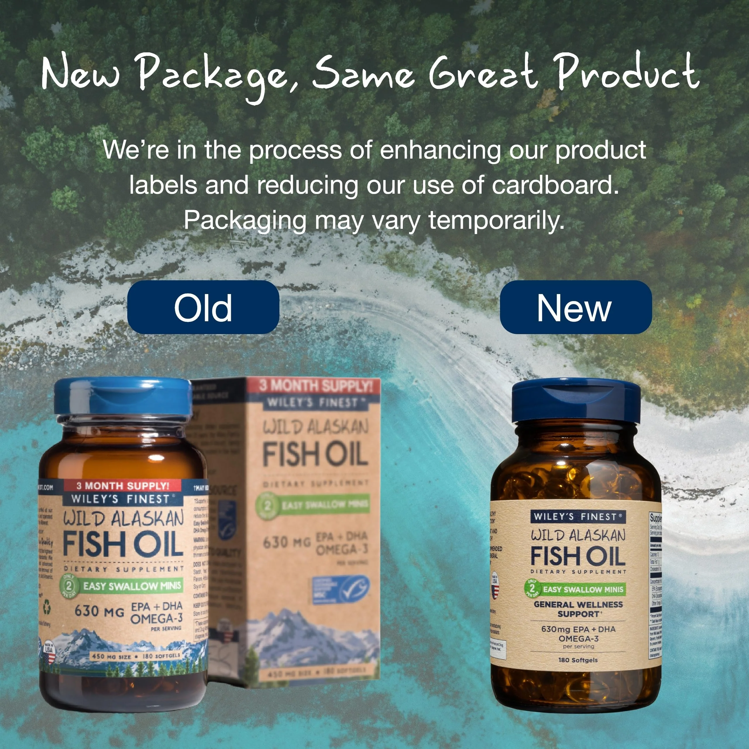 Wiley's Finest Wild Alaskan Fish Oil Easy Swallow Minis — 630mg EPA/DHA, 180 Mini Softgels (90 Servings) - Image 8