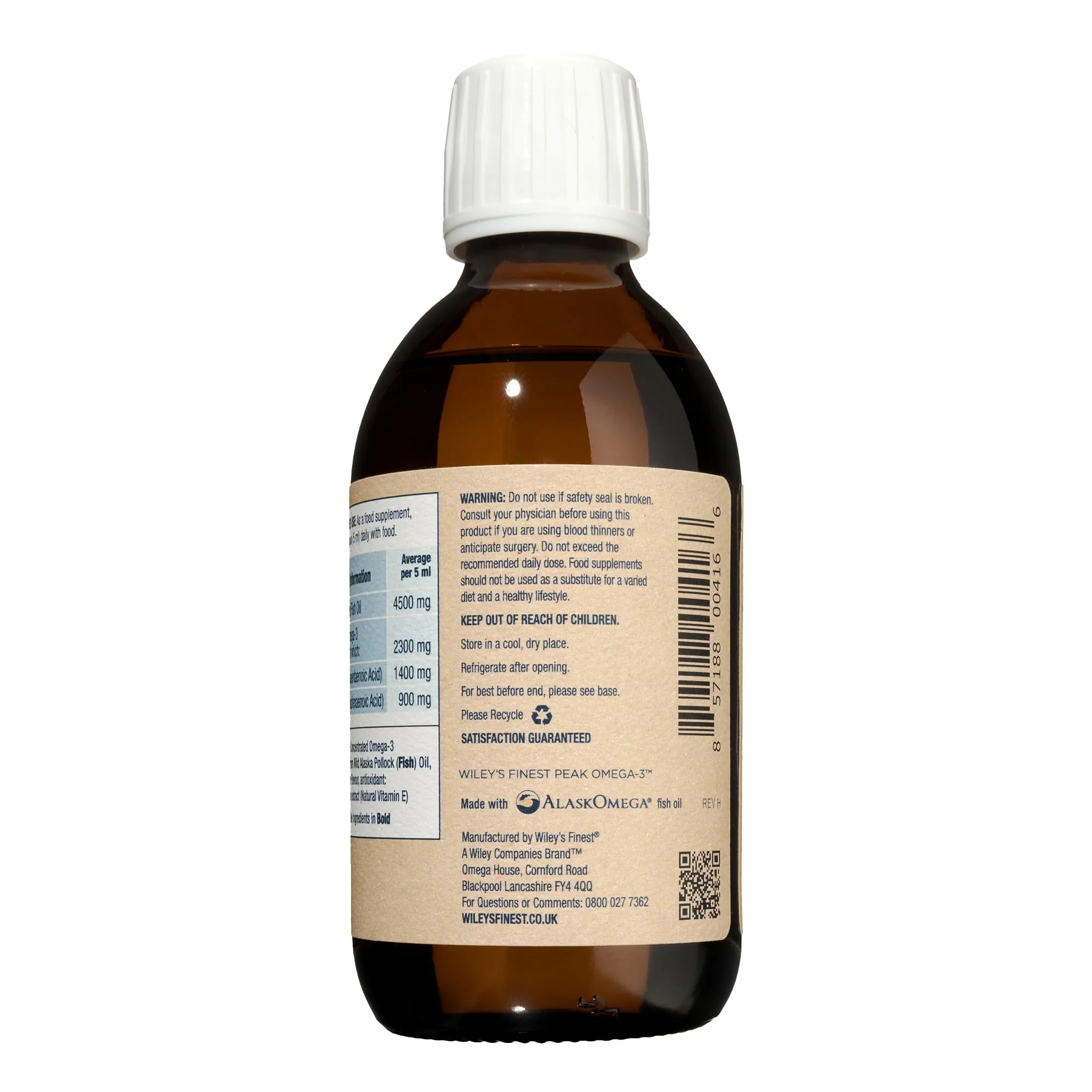 Wiley's Finest Wild Alaskan Fish Oil Peak Omega-3 Liquid - 2300mg EPA/DHA - Lemon - 8.45 oz (50 Servings) - Image 3