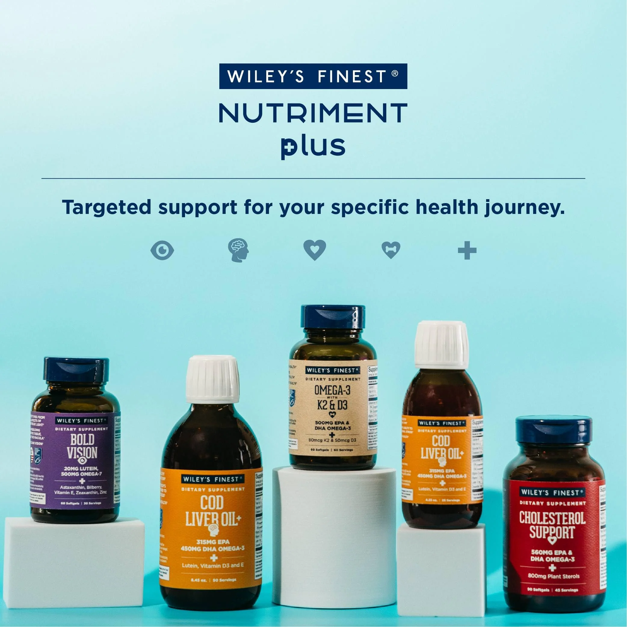 Wiley's Finest Wild Alaskan Fish Oil Vitamin K2 & D3 Softgels - 500mg EPA/DHA | 120 Servings - Image 7