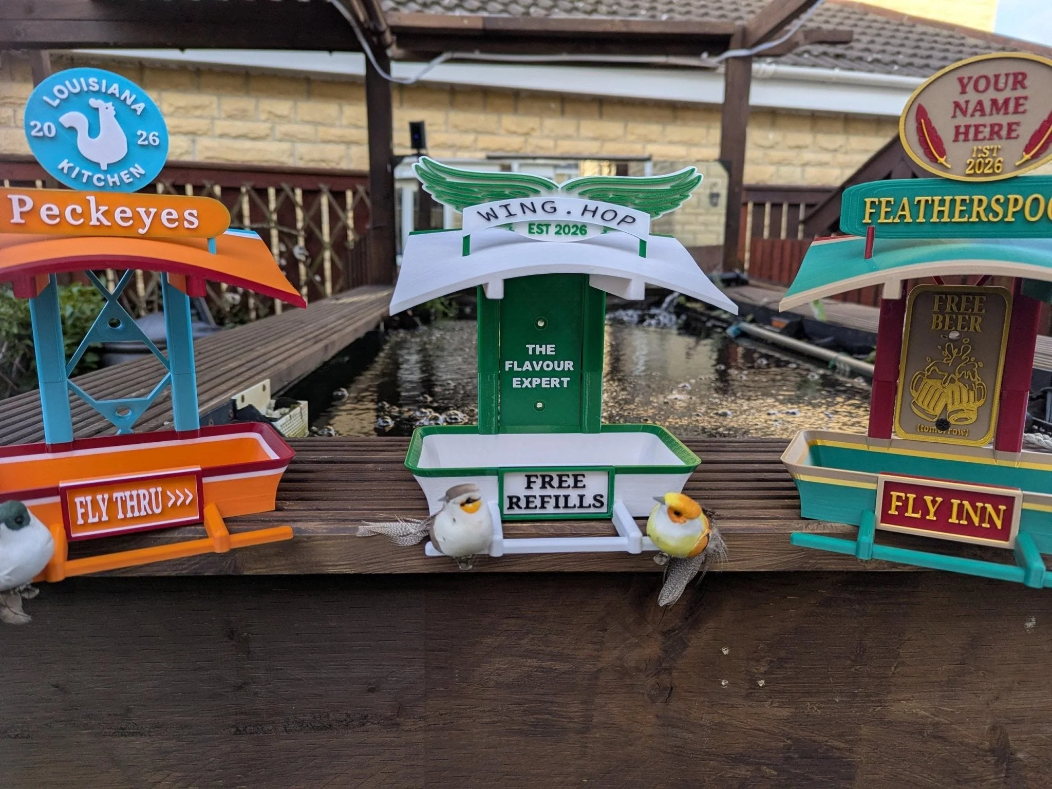 Wing Hop Bird Feeder – 3D Printed Fly Thru Feeder – Quirky Garden Decor – Funny Bird Seed Feeder – Unique Outdoor Gift - Image 16