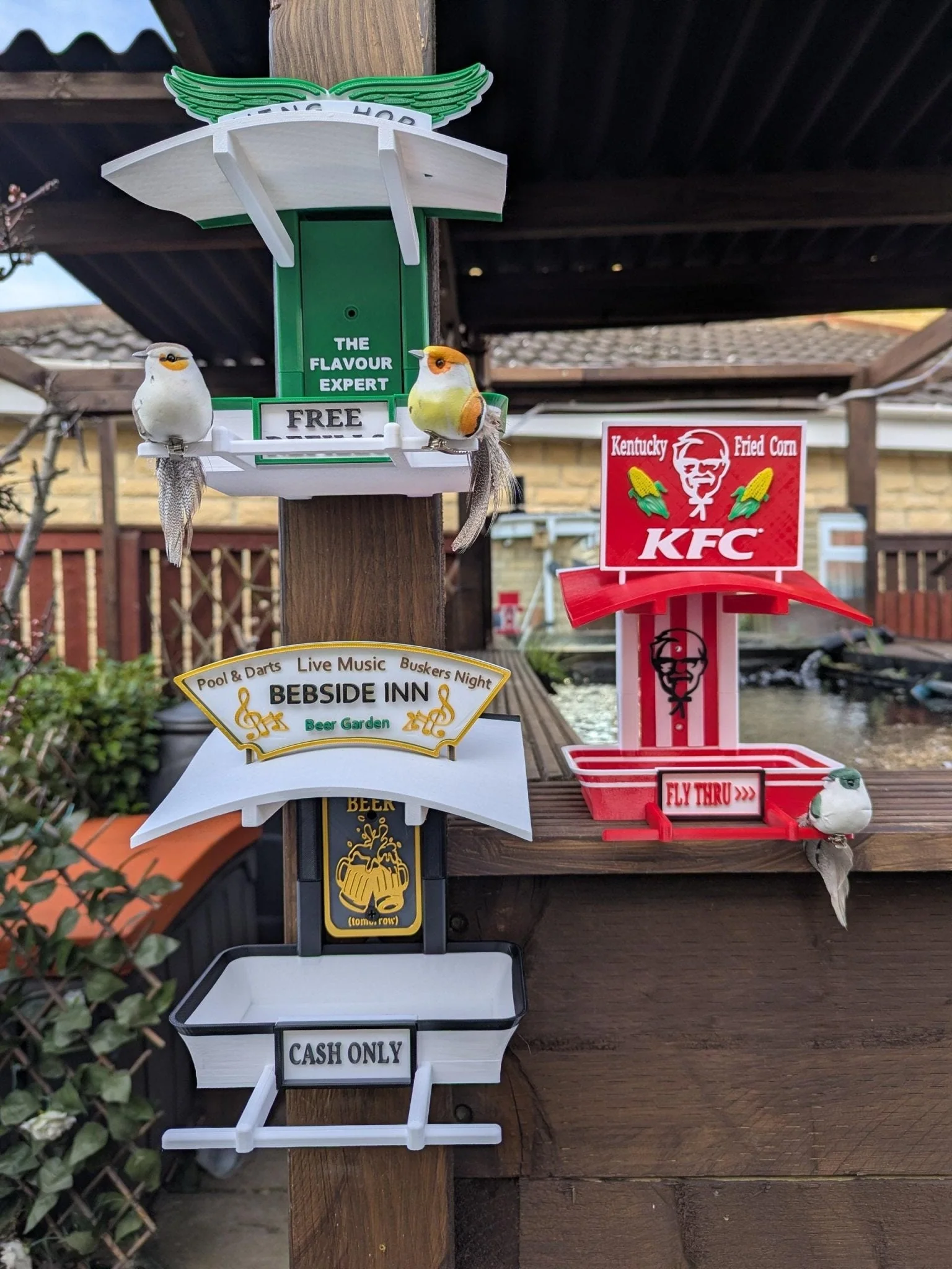 Wing Hop Bird Feeder – 3D Printed Fly Thru Feeder – Quirky Garden Decor – Funny Bird Seed Feeder – Unique Outdoor Gift - Image 5