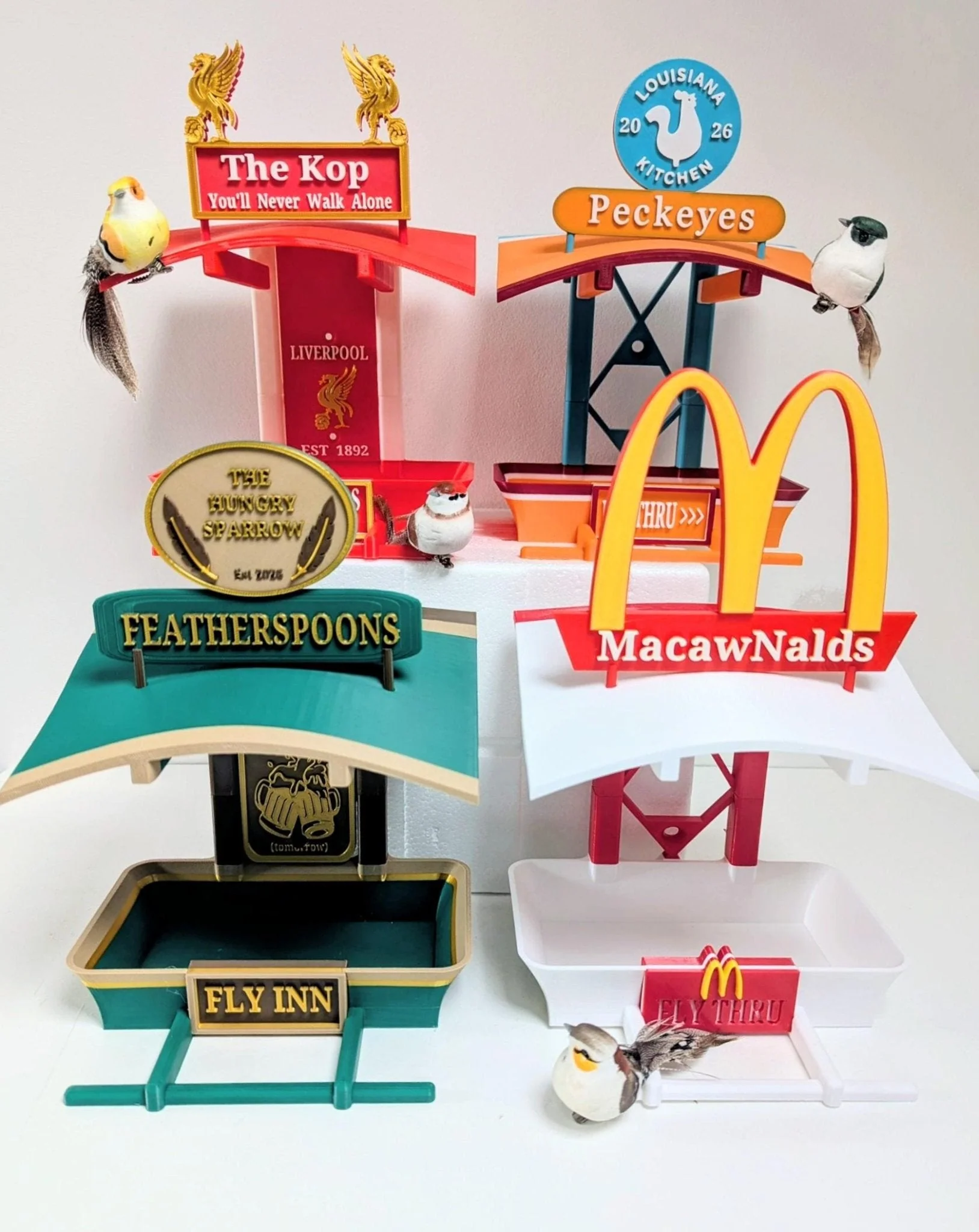 Wing Hop Bird Feeder – 3D Printed Fly Thru Feeder – Quirky Garden Decor – Funny Bird Seed Feeder – Unique Outdoor Gift - Image 6