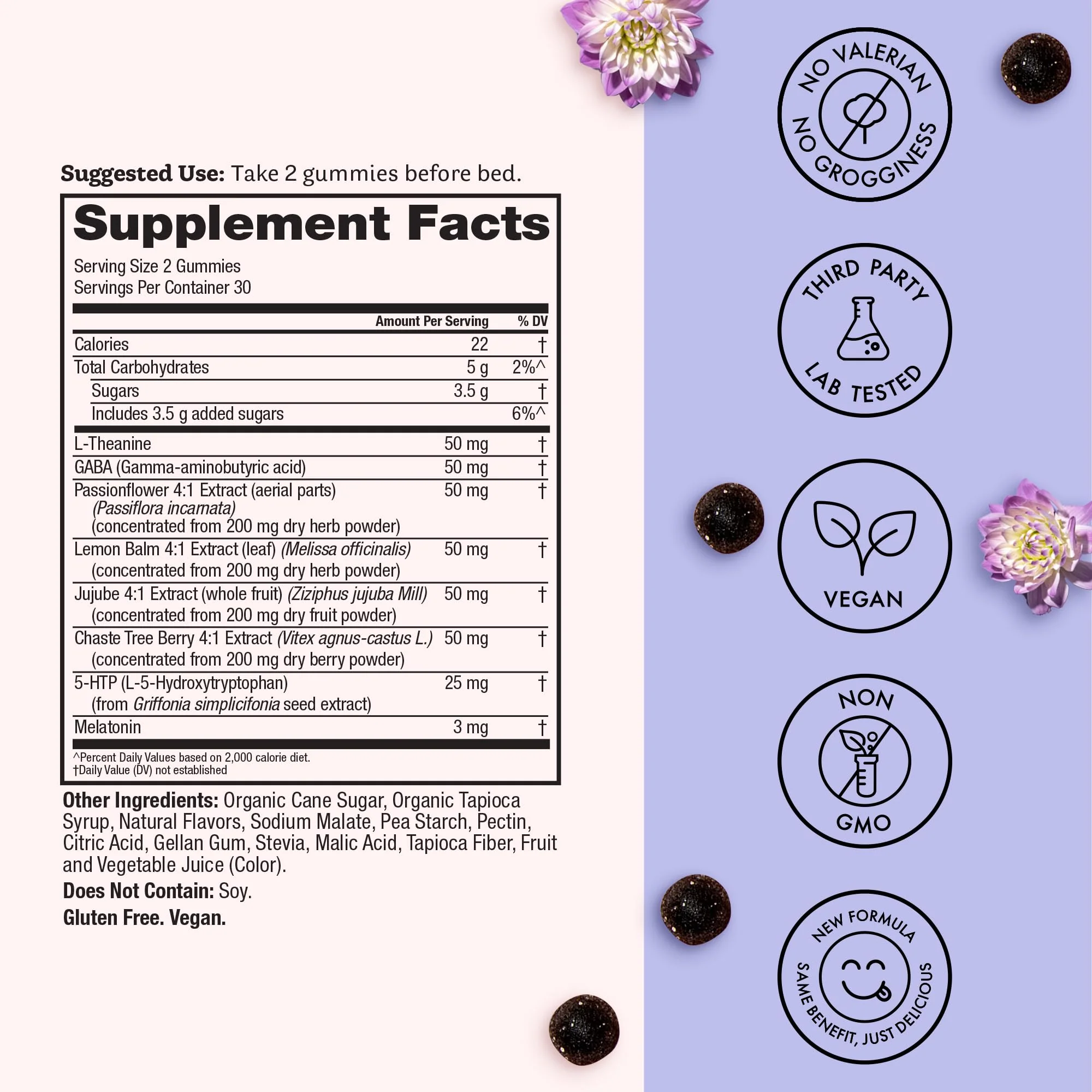 Winged Wellness Sleepyhead Gummies for Women – 3mg Melatonin Sleep Support, Blueberry Lavender, 30 Servings - Image 4