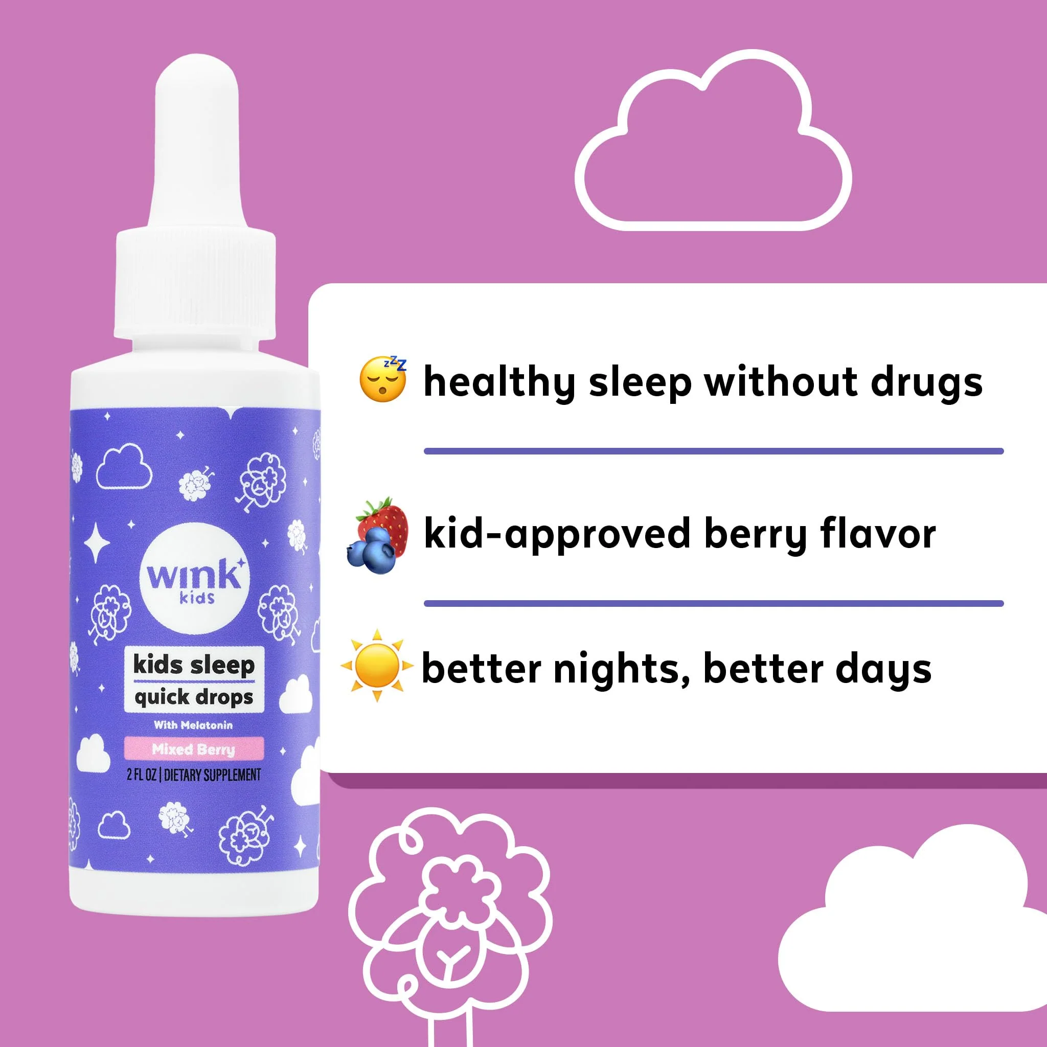 Wink Well Kids Melatonin Drops — 1 mg, Drug-Free Sleep Support for Children (2-Pack) - Image 17