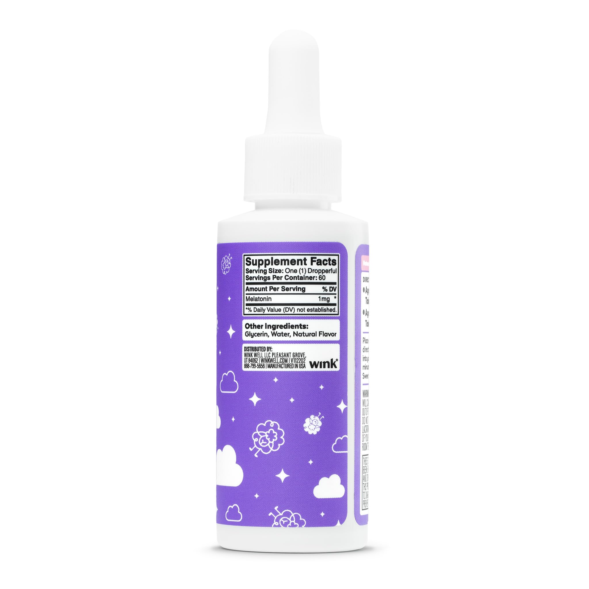 Wink Well Kids Melatonin Drops — 1 mg, Drug-Free Sleep Support for Children (2-Pack) - Image 5