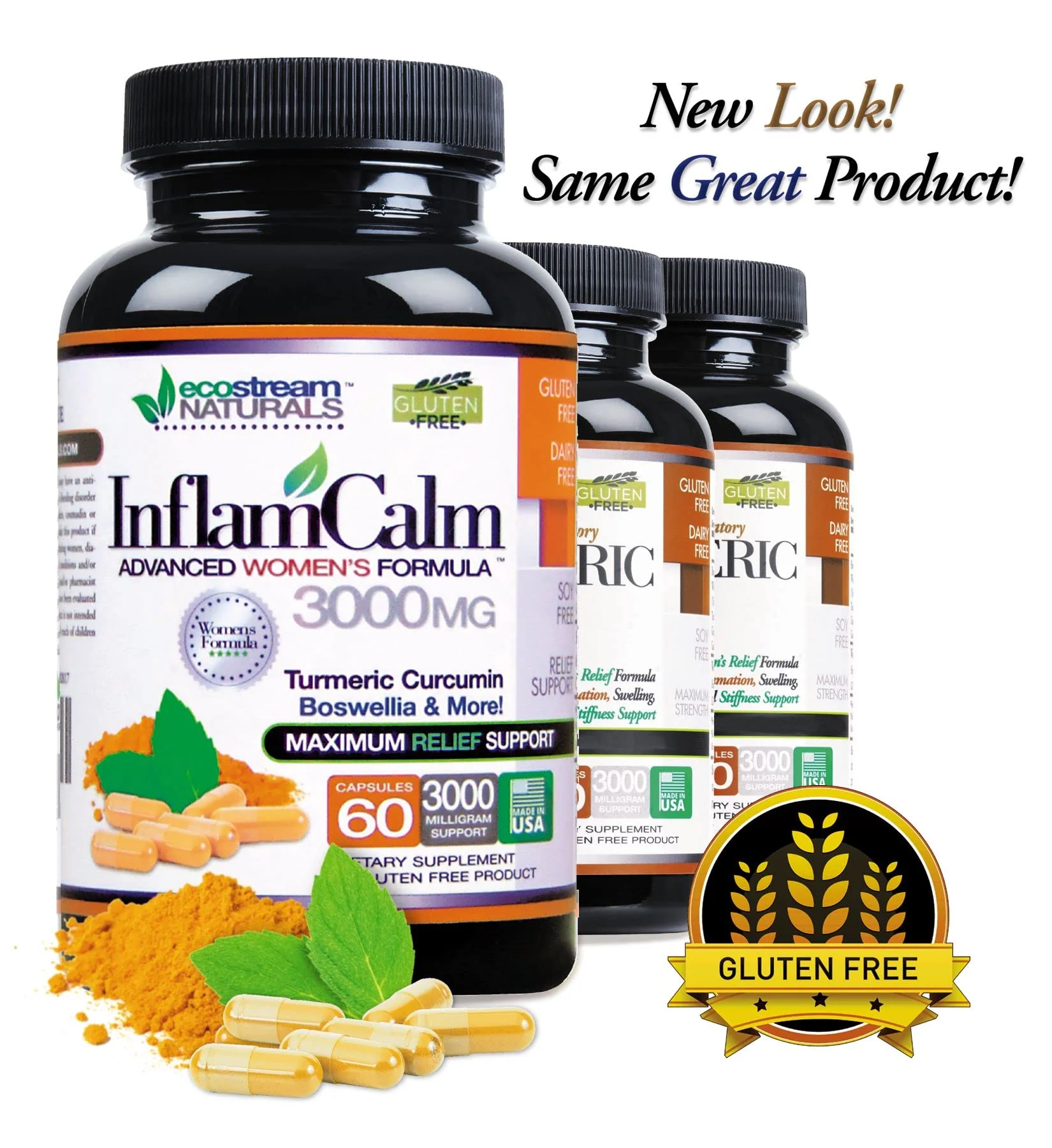 Women's Formula 3000 InflamCalm Advanced with Turmeric, Curcumin, Enzymes and Boswellia | Vegetarian & Gluten Free (Pack of 2) - Image 2