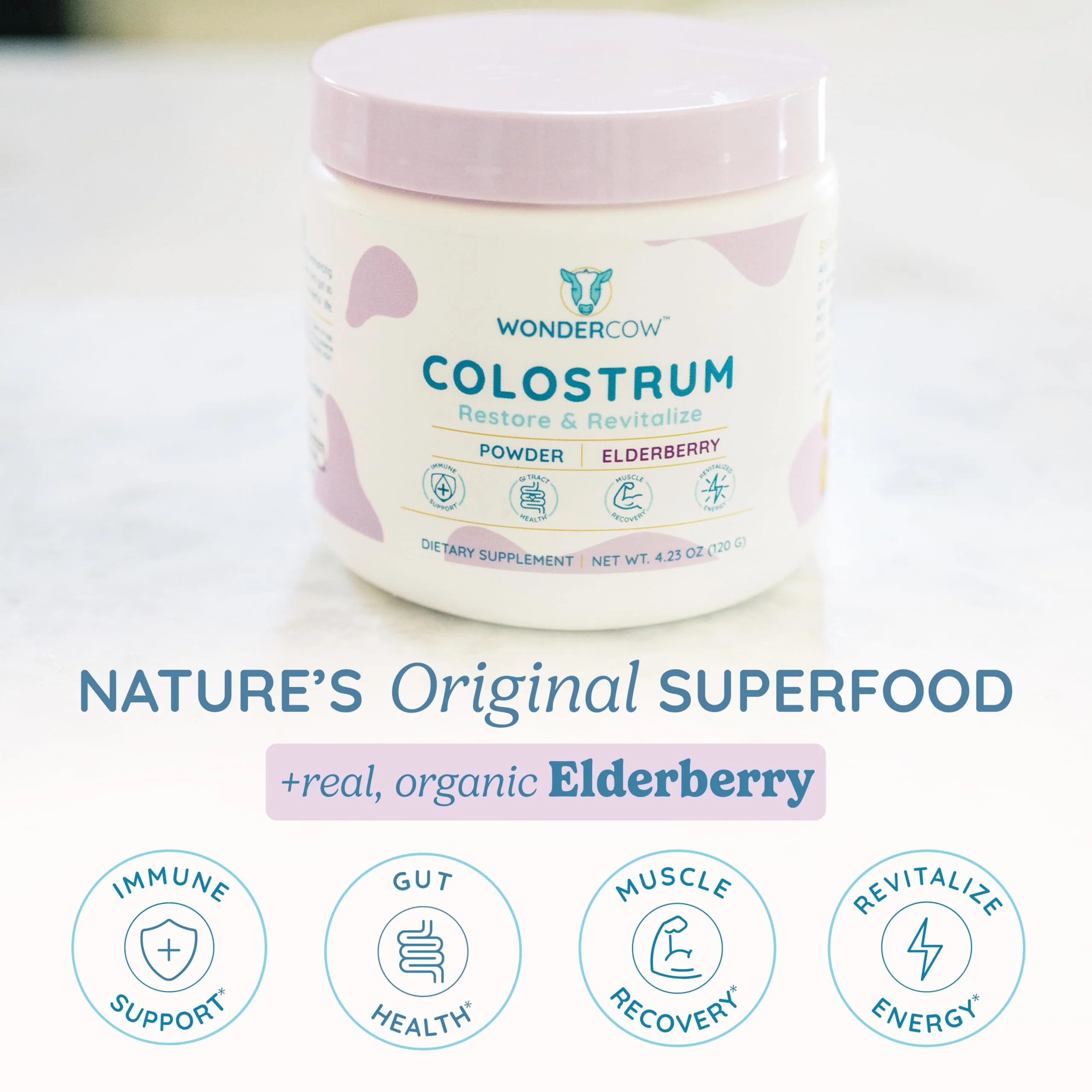 WONDERCOW Colostrum Powder for Gut Health, Immune Support & Recovery | Elderberry, 60 Servings - Image 11